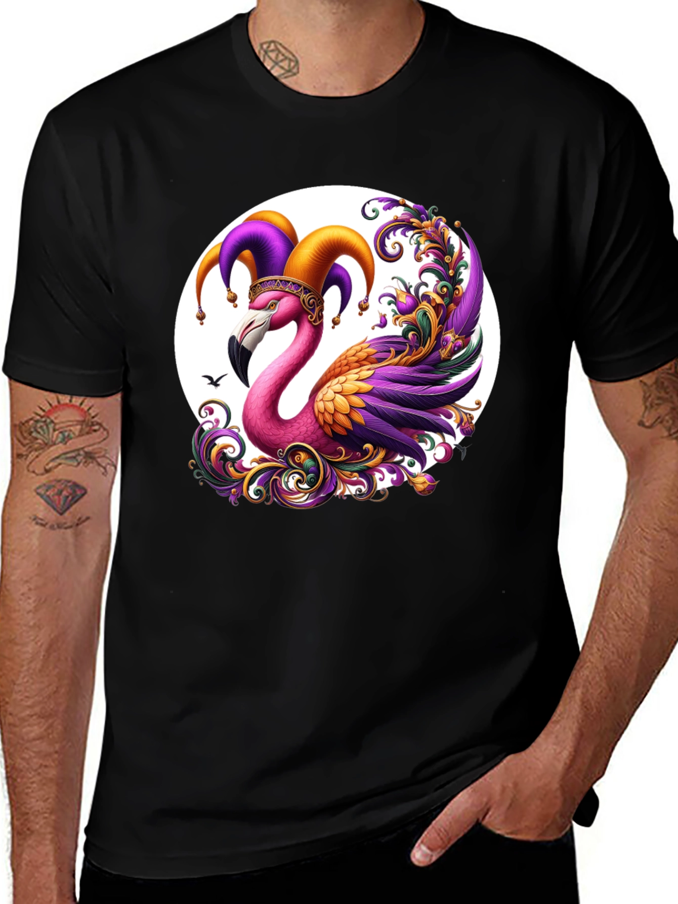 Variant 28 of Mardi Gras Flamingo T-Shirt