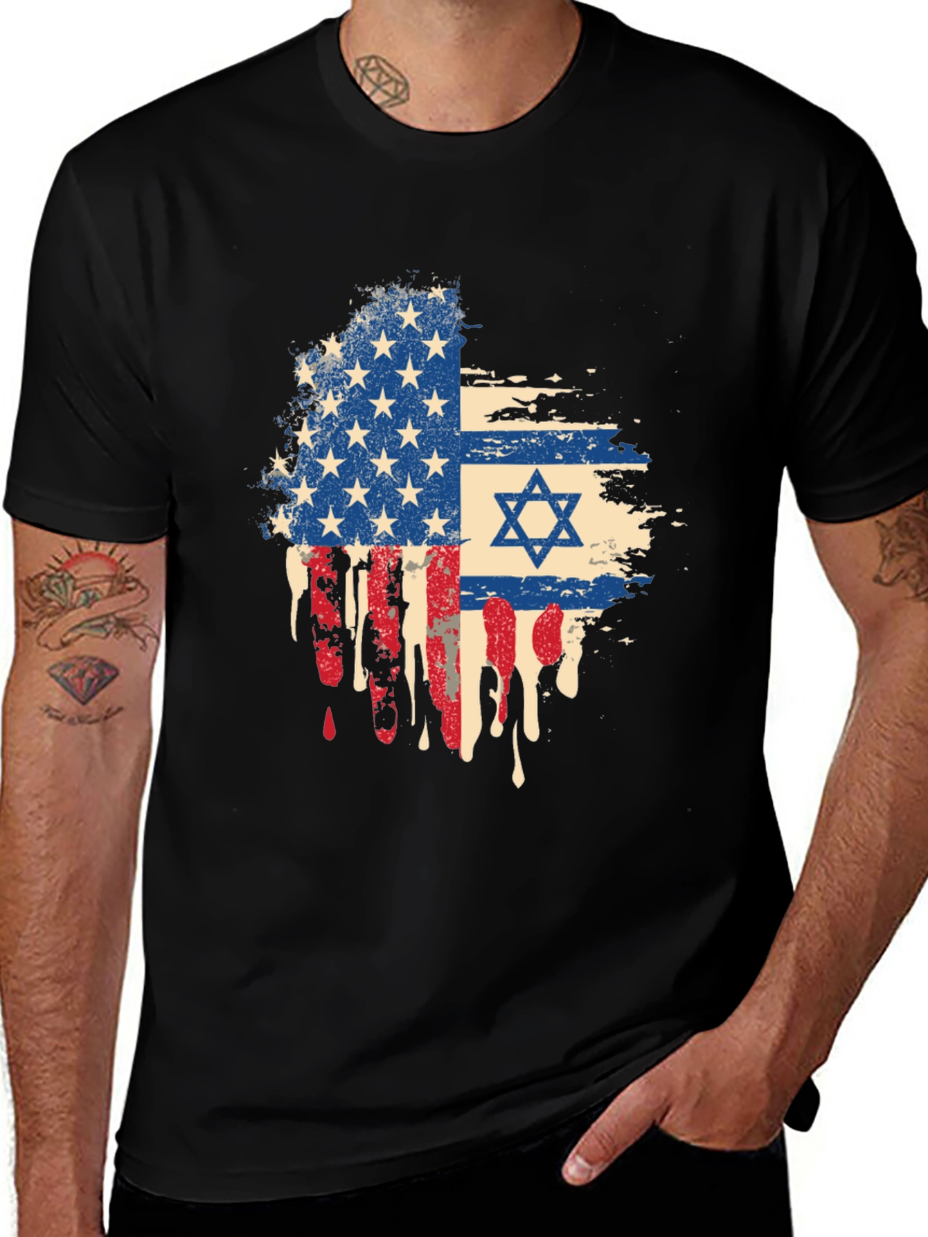 Variant 18 of USA Israel Flag T-Shirt