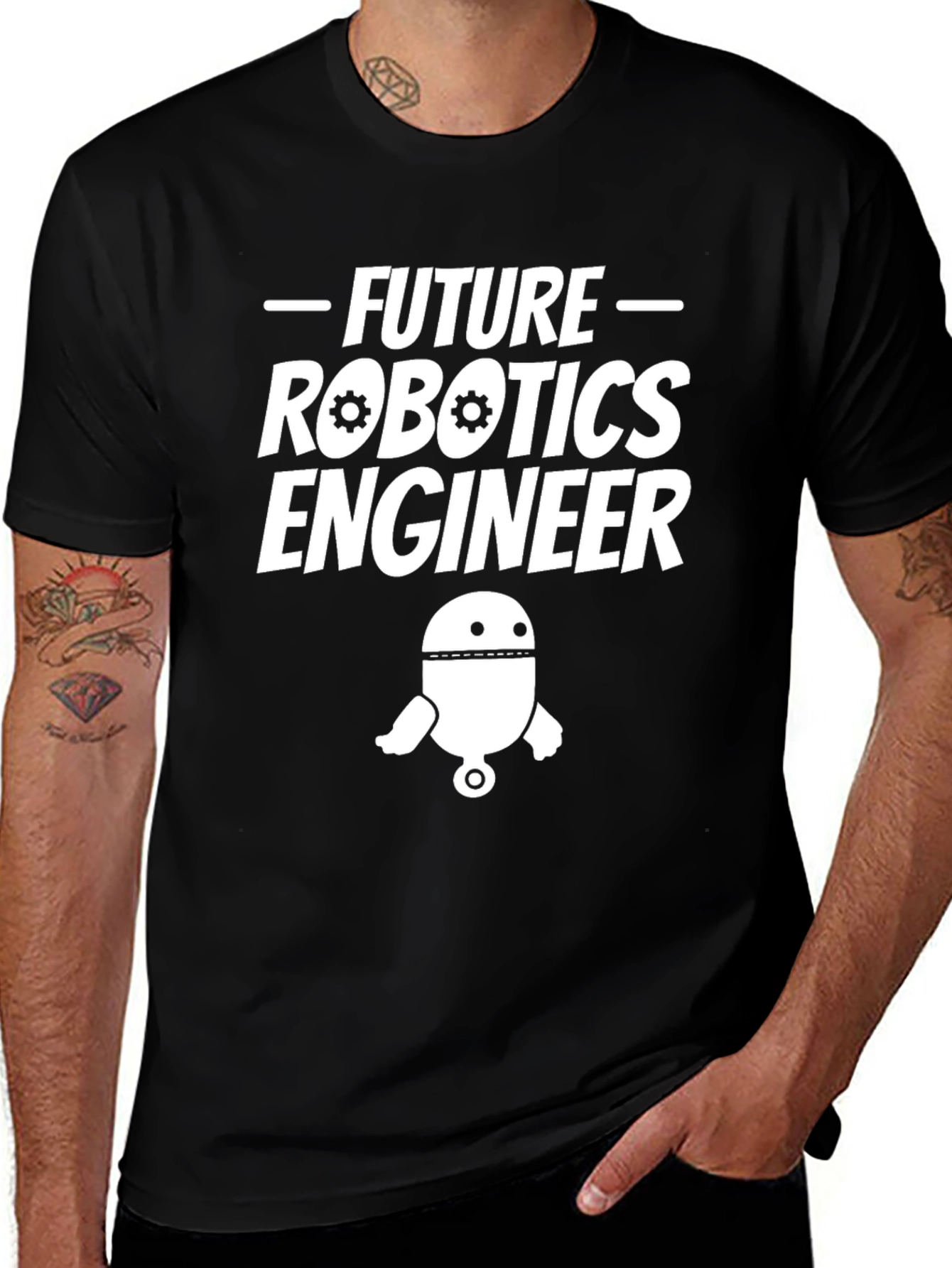 Variant 9 of Future Robotics Engineer Black T-Shirt