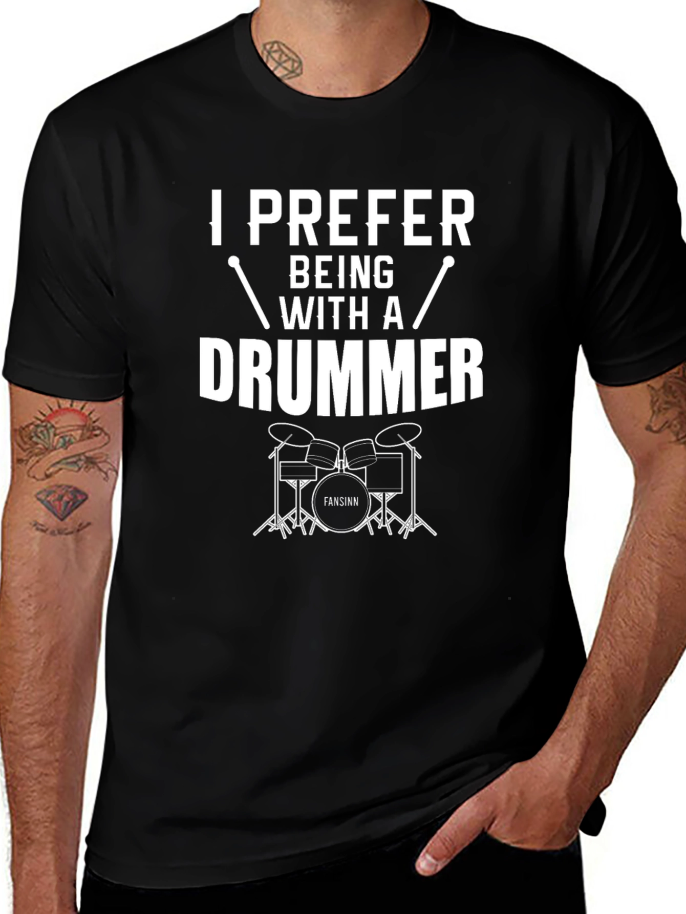 I Prefer Being With A Drummer Graphic T-Shirt