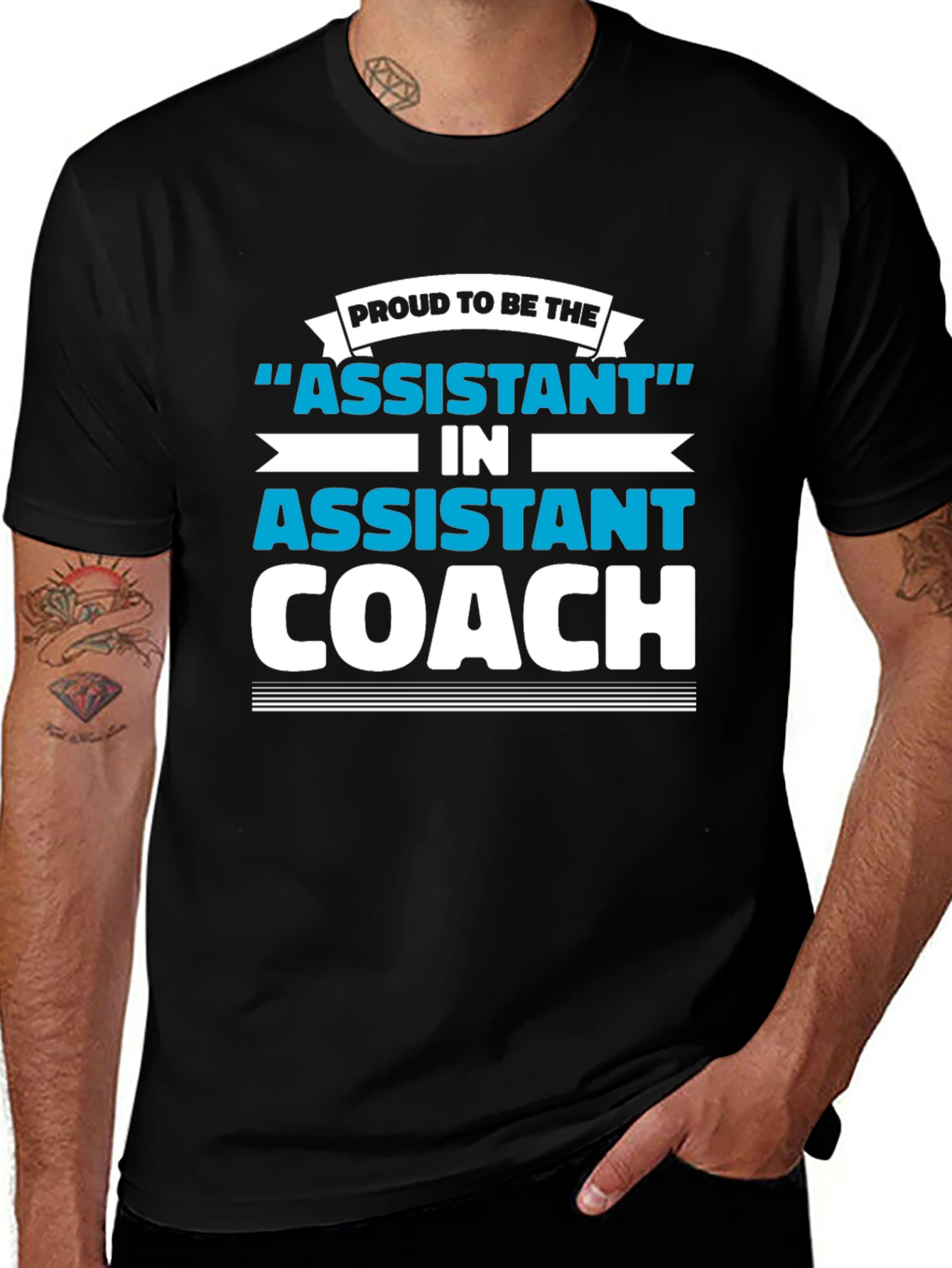 Proud Assistant Coach Graphic Tee - Black