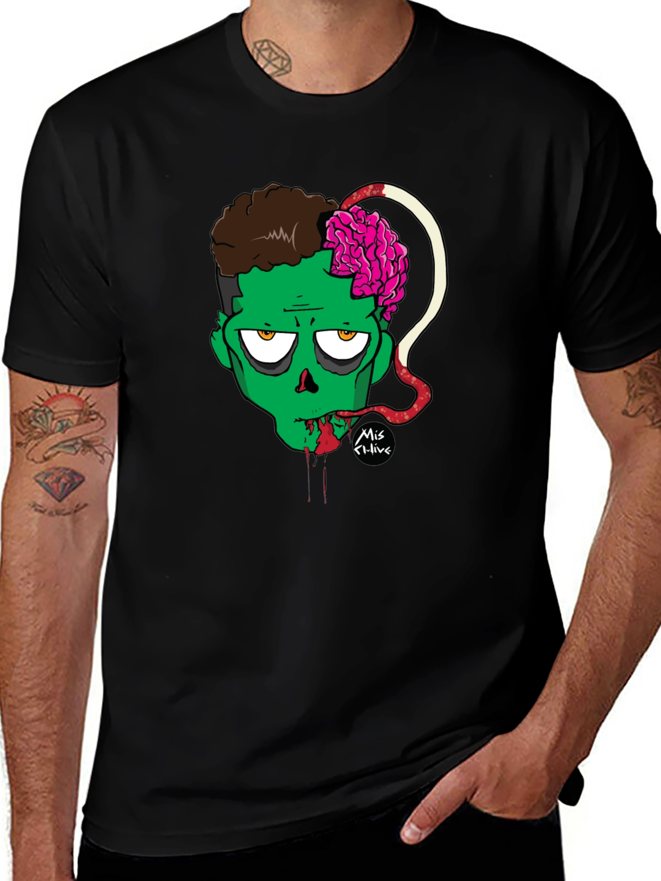 Variant 29 of Zombie Brains Graphic Tee - Horror T-Shirt
