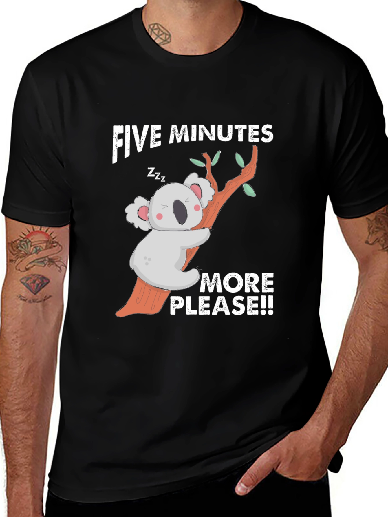 Variant 30 of Funny Koala T-Shirt - Five More Minutes Please!