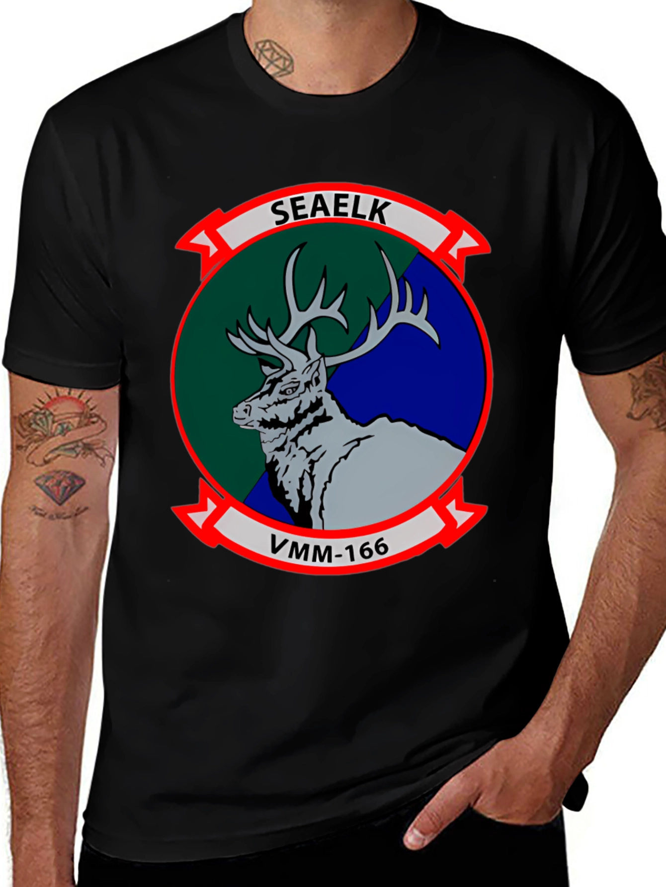 Variant 13 of VMM-166 SEaELK Graphic T-Shirt - Black