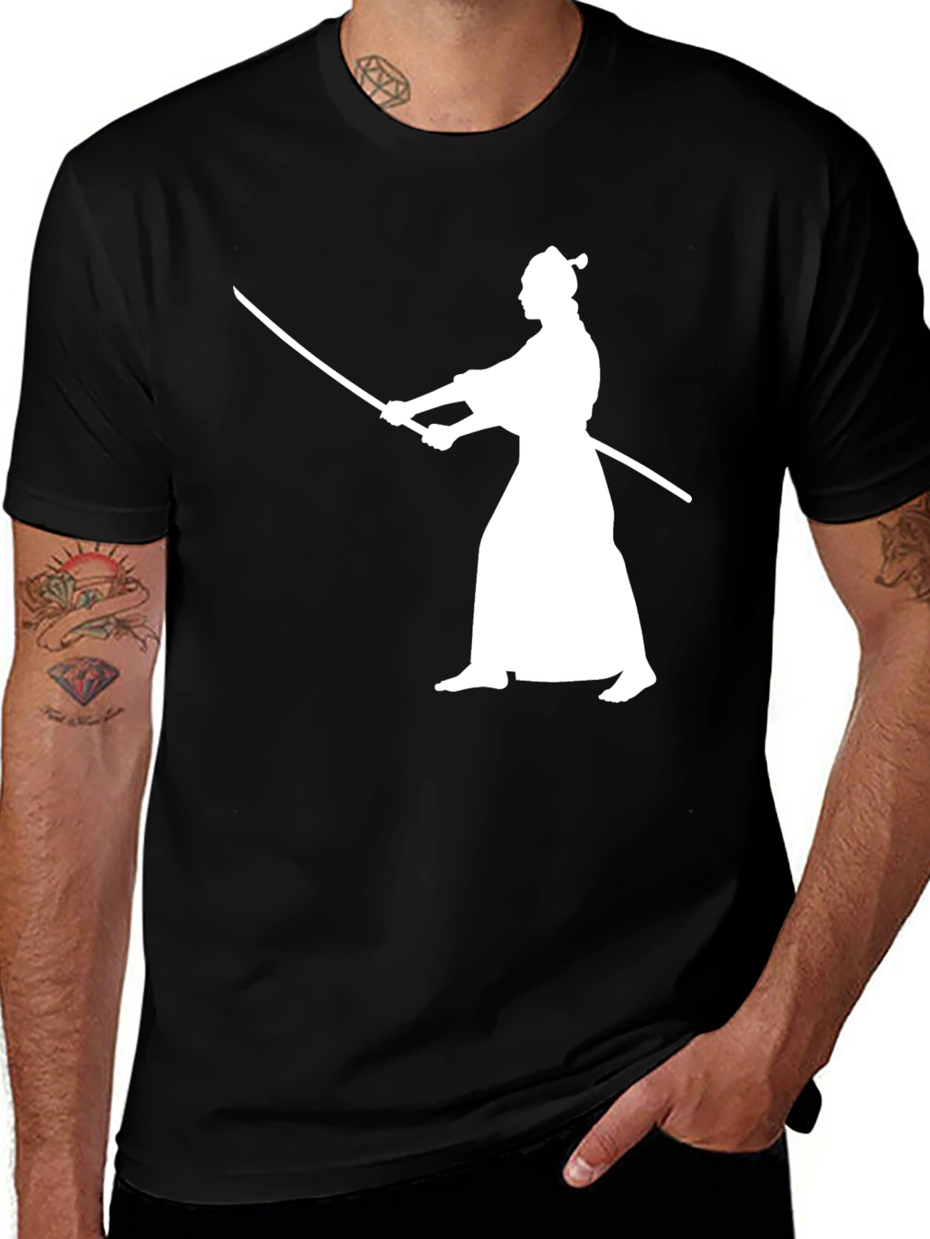 Variant 14 of Samurai Silhouette Graphic Tee