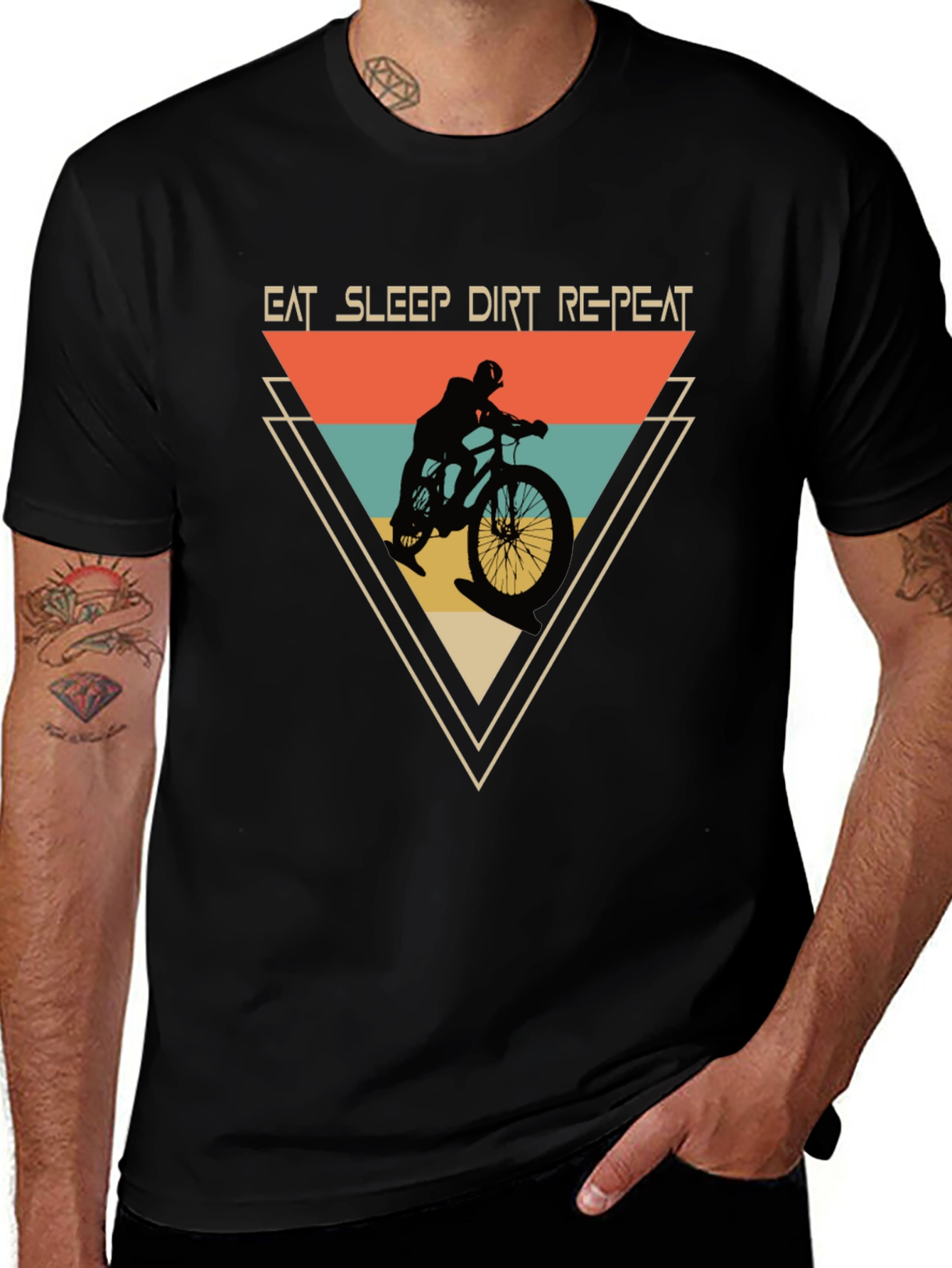 Variant 11 of Eat Sleep Dirt Repeat Mountain Bike T-Shirt