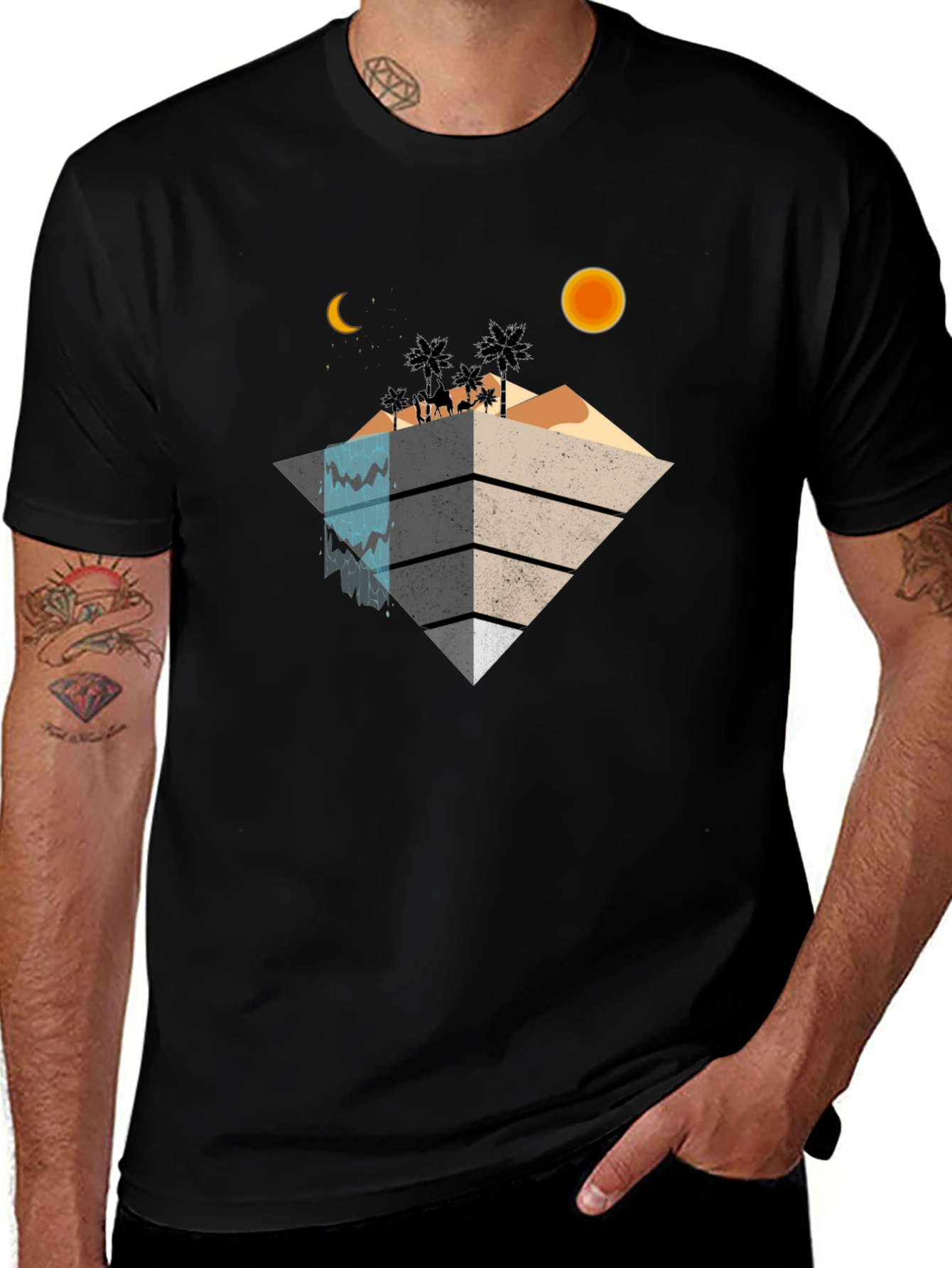 Geometric Desert Scene Graphic Tee