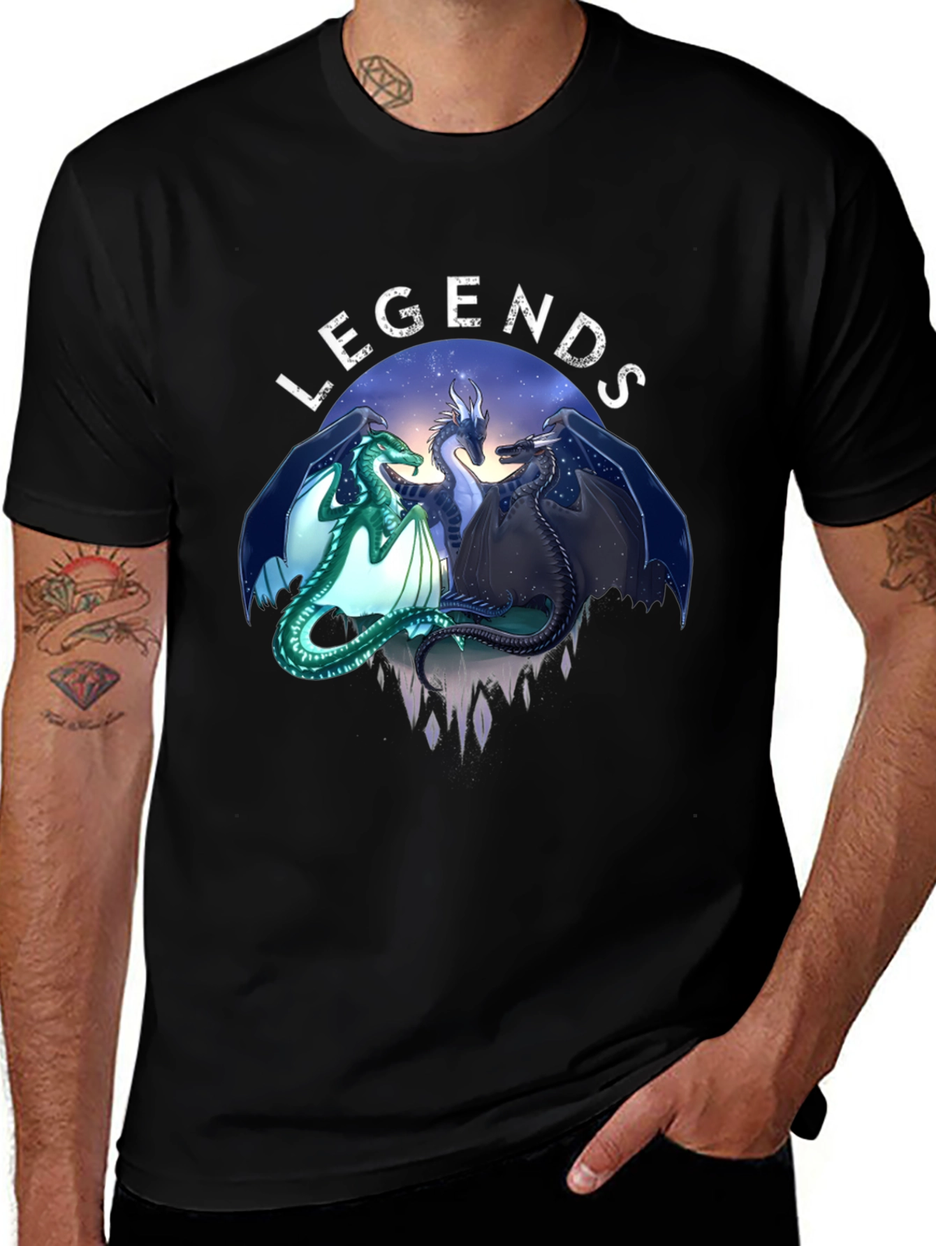 Variant 11 of Legends Dragon Graphic Tee - Unique Design