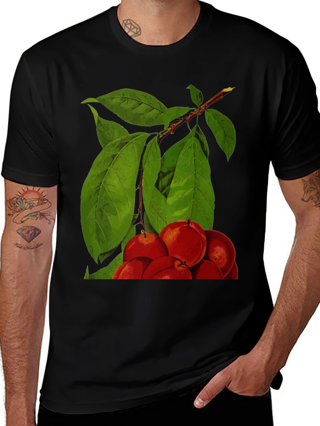 Variant 14 of Fruit Tree Graphic Tee - Black