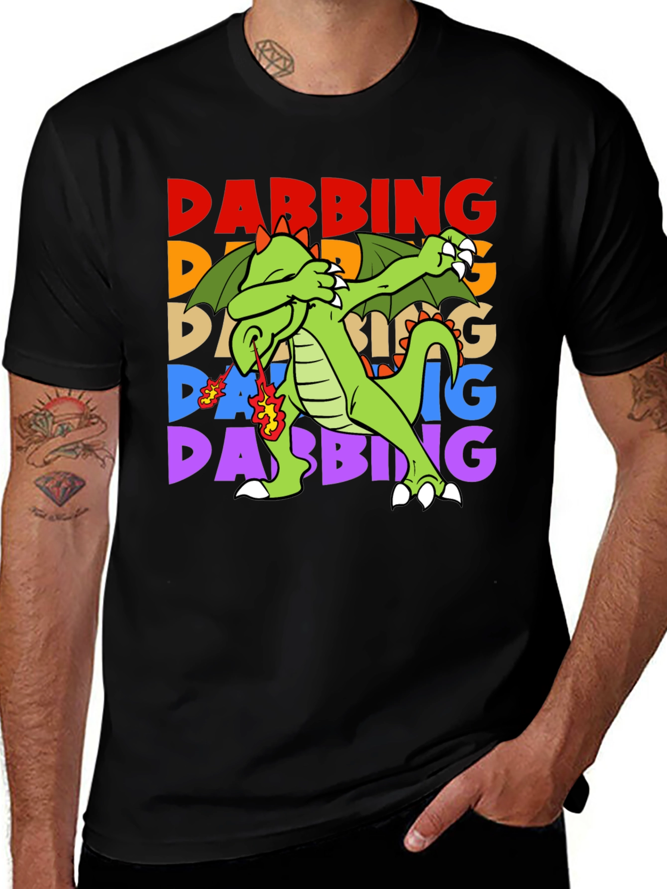 Variant 20 of Dabbing Dragon Graphic Tee - Cool Novelty Shirt