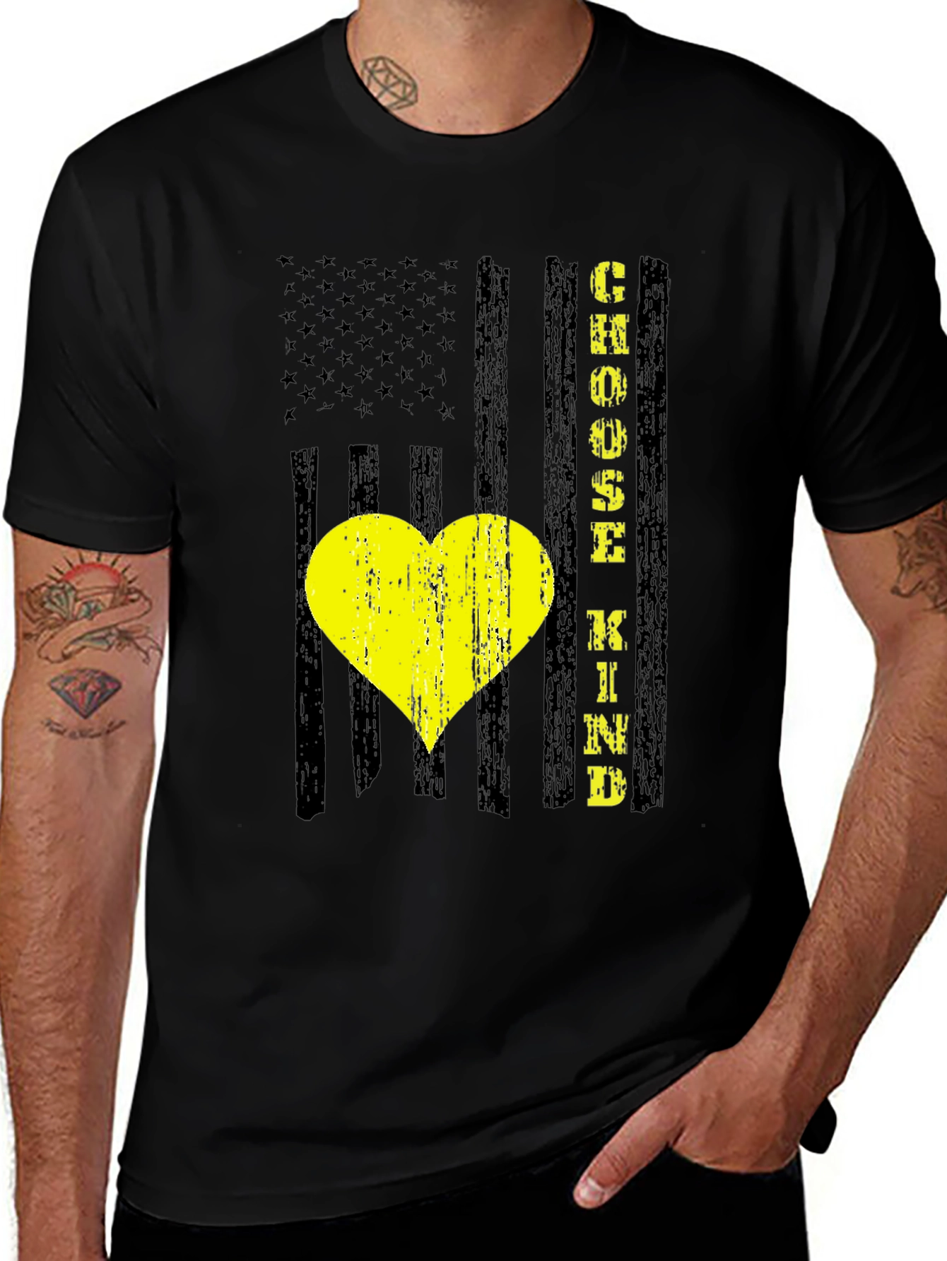 Variant 21 of Choose Kind American Flag Graphic Tee