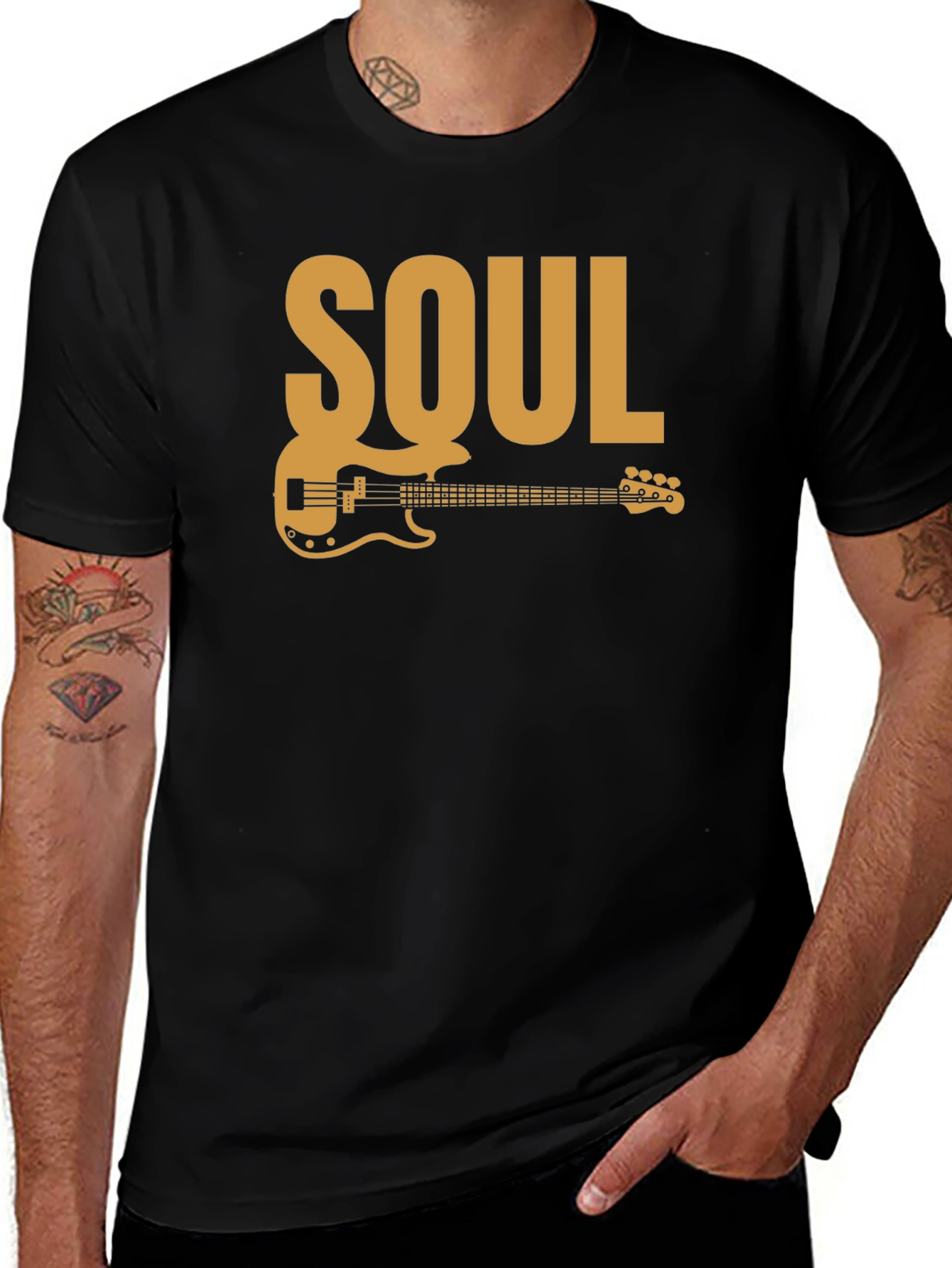 Variant 26 of Soul Music Guitar T-Shirt - Black