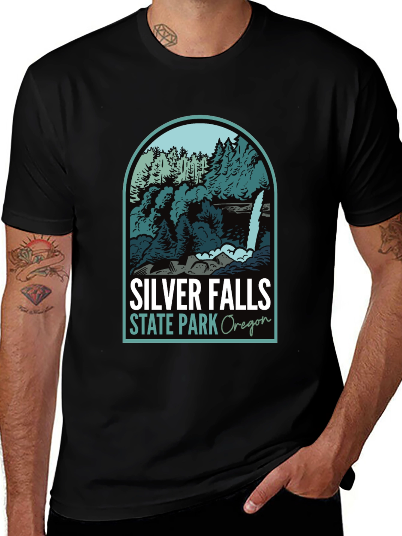 Variant 28 of Silver Falls State Park Oregon Graphic Tee