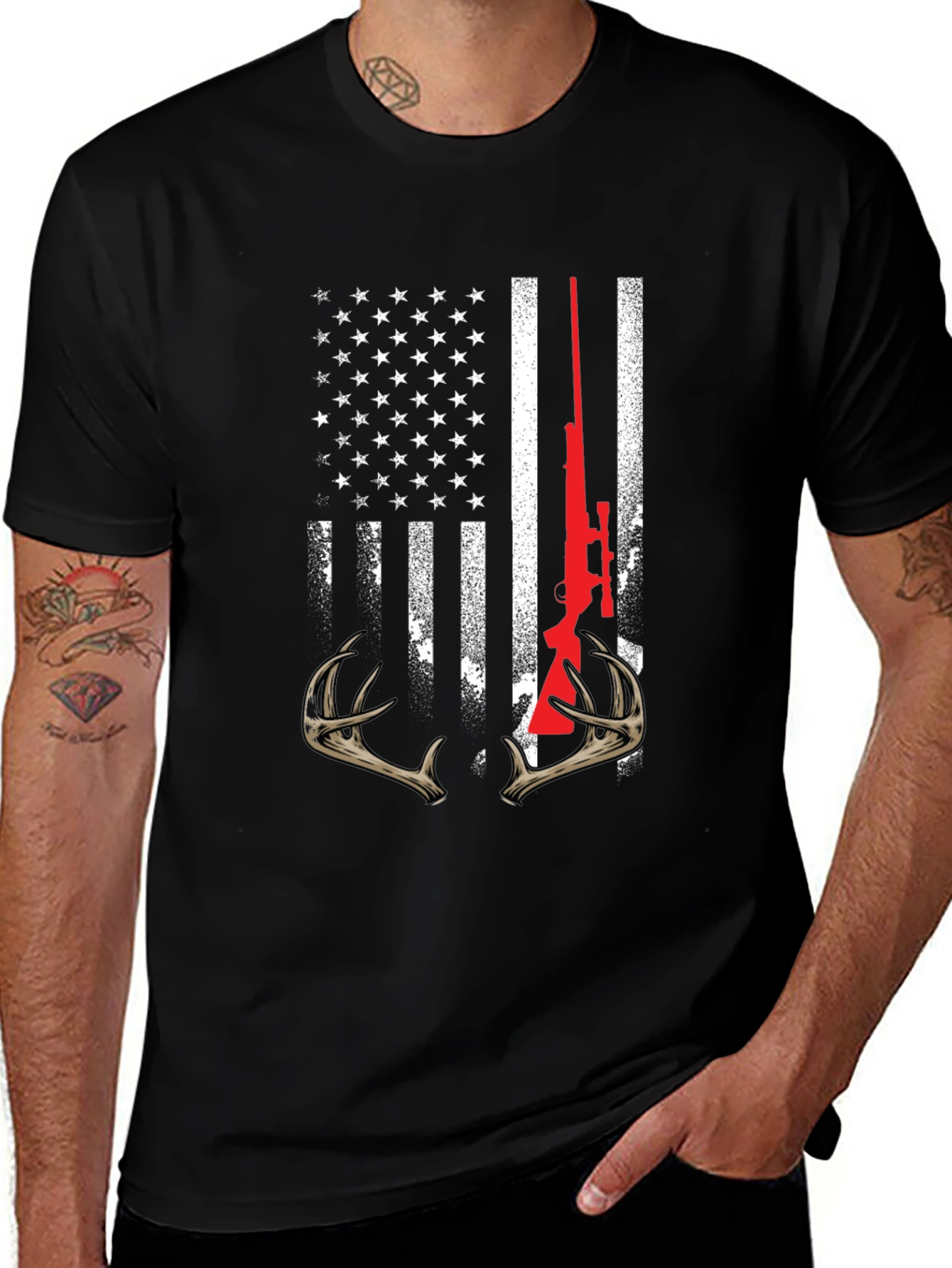 American Flag Hunter T-Shirt