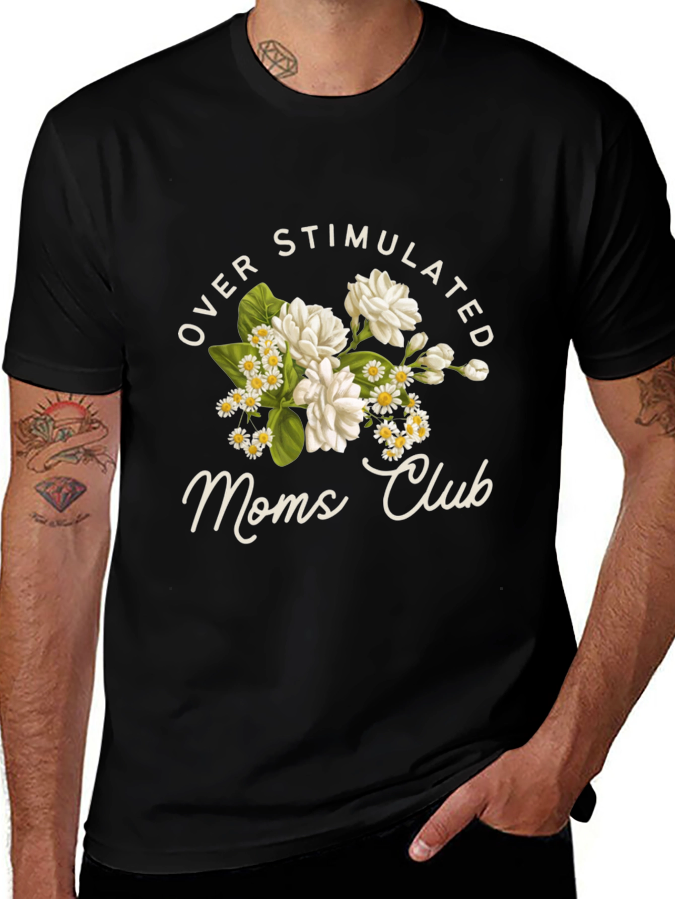Variant 12 of Overstimulated Moms Club Floral T-Shirt