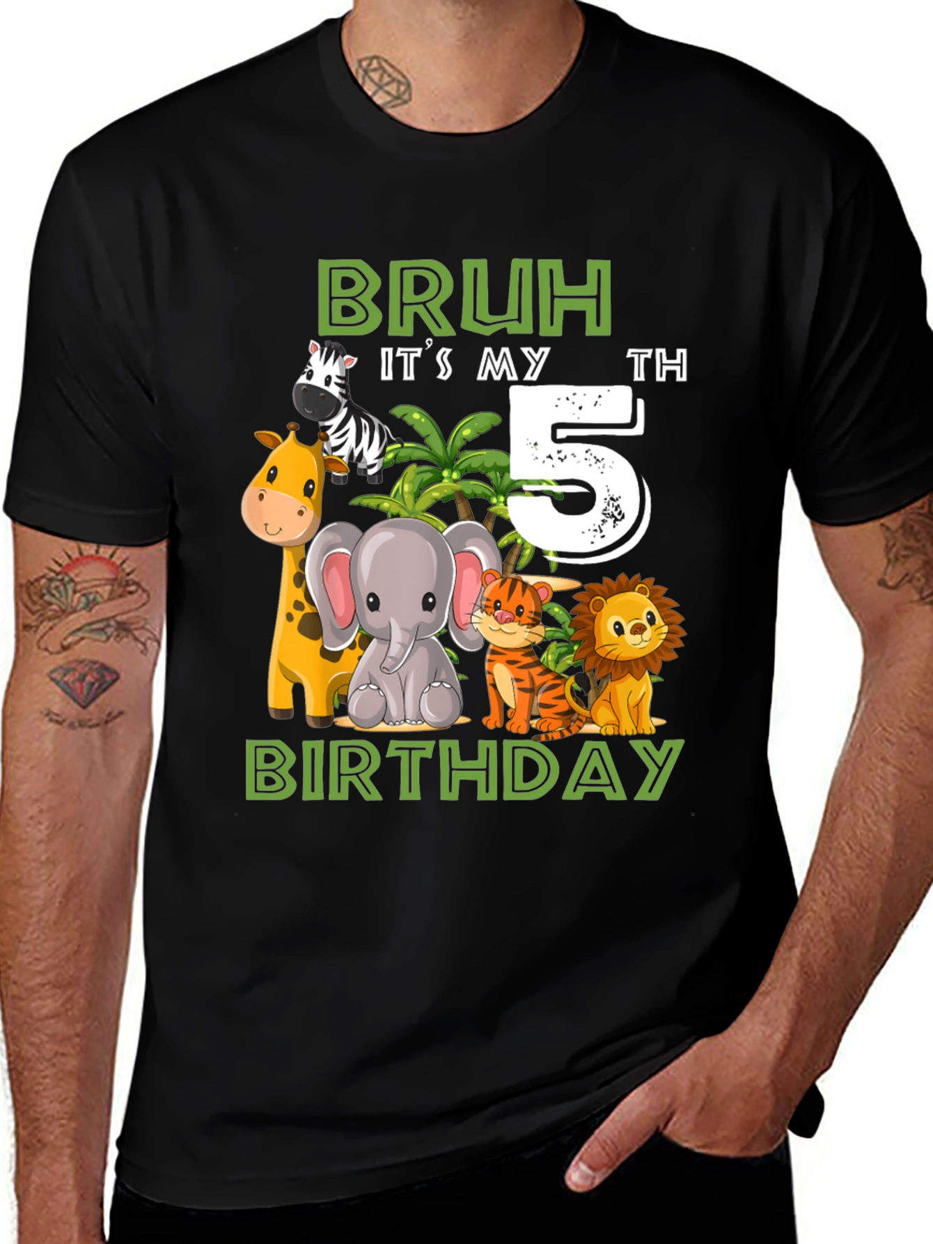Variant 14 of Bruh It's My 5th Birthday Animal T-Shirt