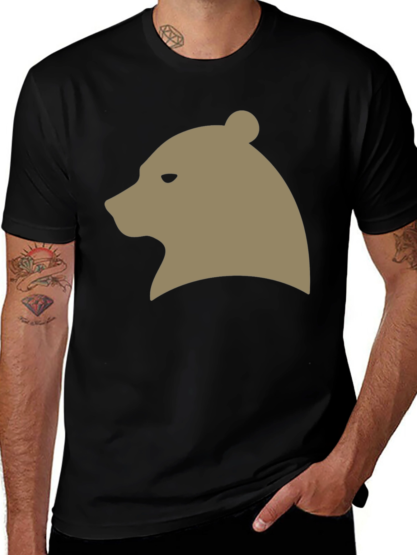 Variant 21 of Bear Silhouette Graphic Tee - Black