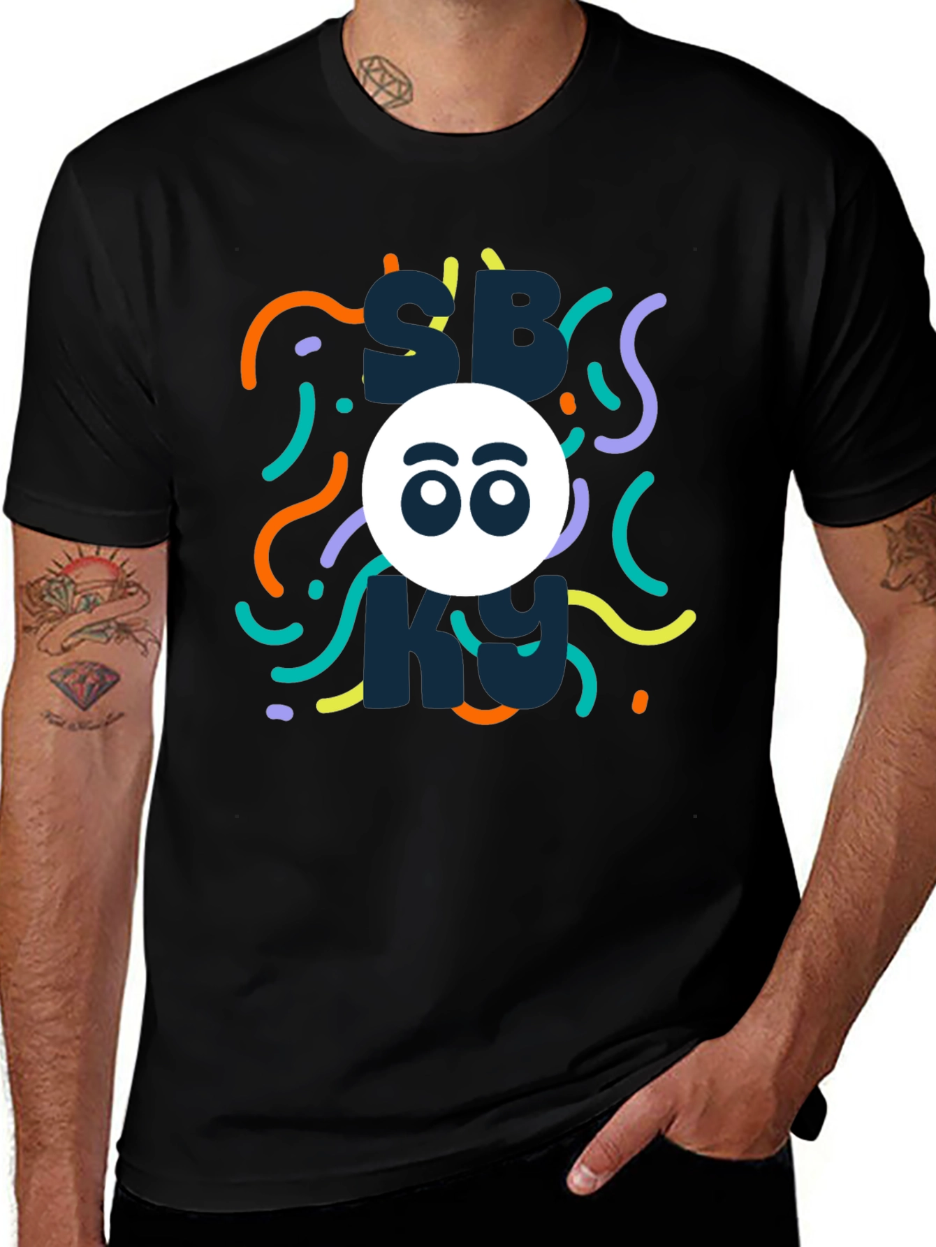 Variant 27 of Funky Smiley Face Graphic T-Shirt