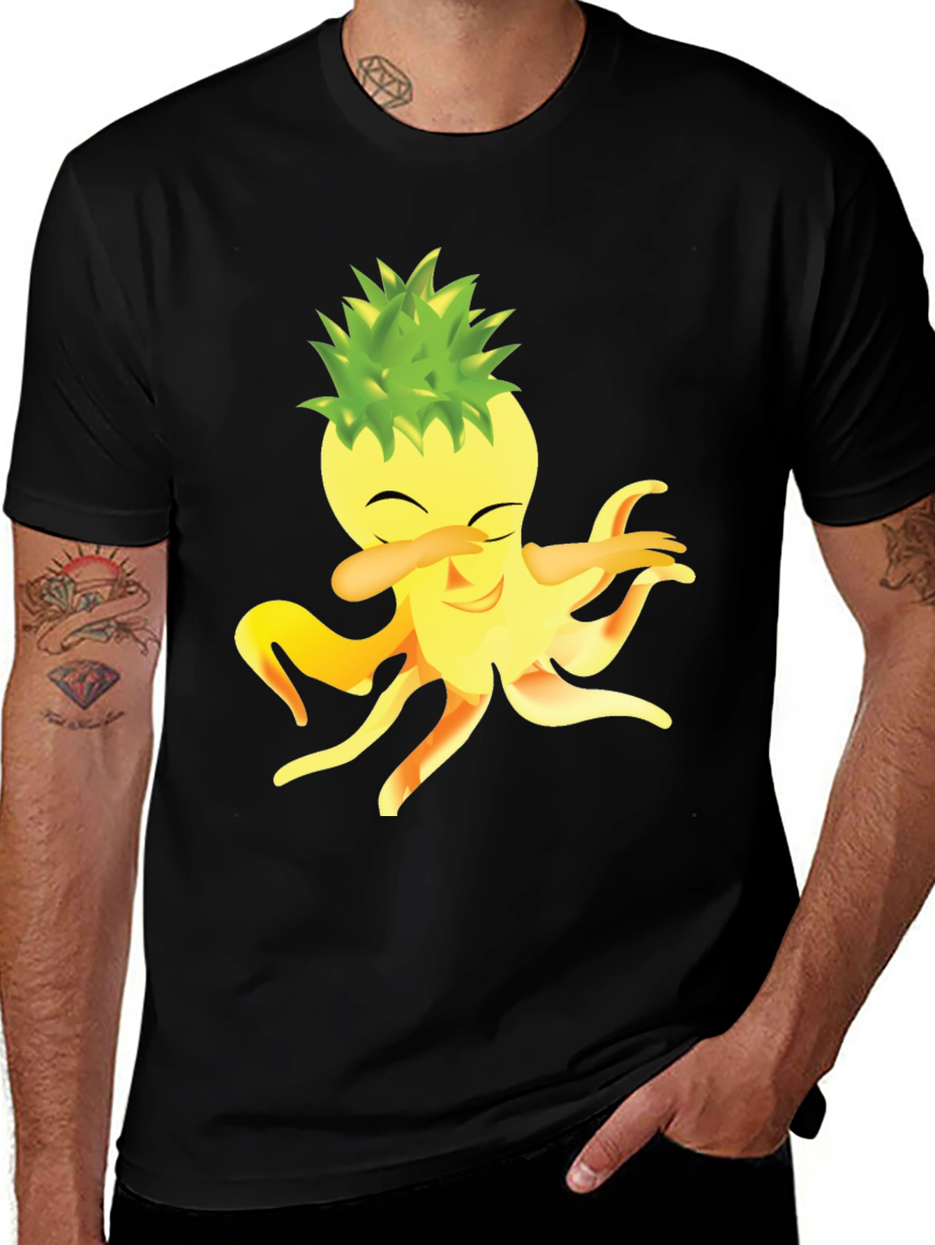 Variant 8 of Dabbing Pineapple Octopus Graphic Tee