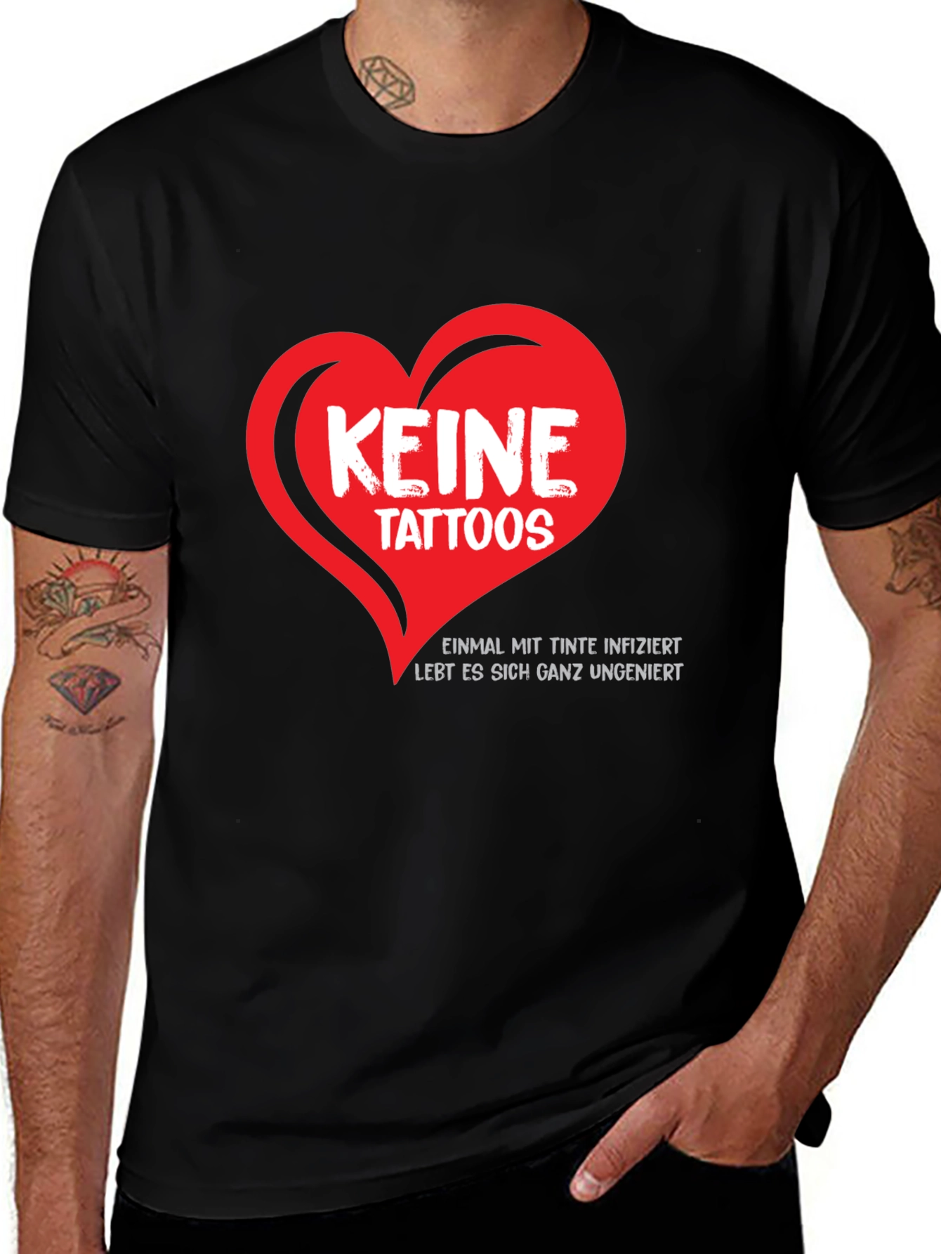 Variant 13 of Keine Tattoos T-Shirt - Once Inked, Carefree!