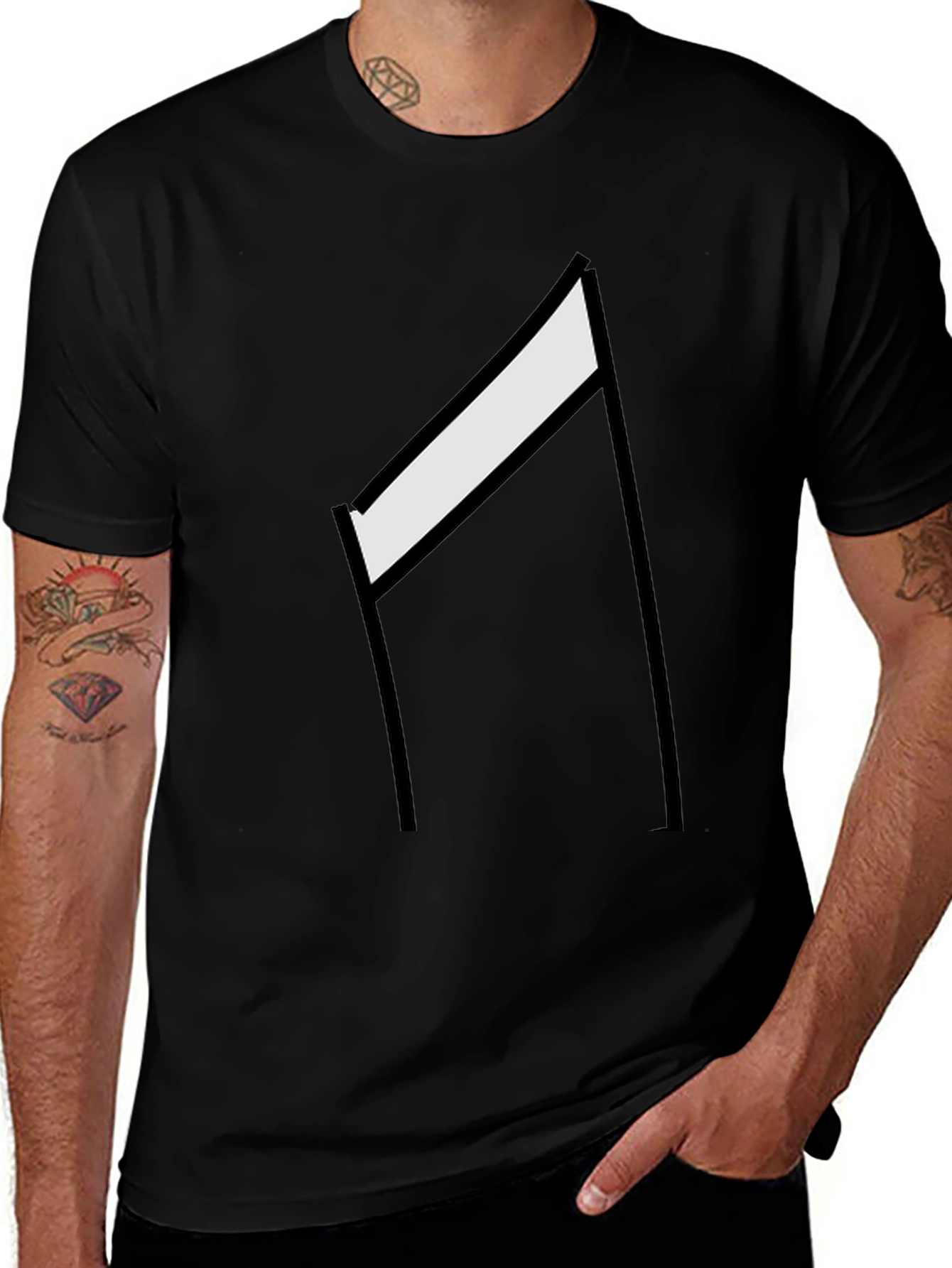 Variant 16 of Minimalist Hurdle Graphic Tee - Black Casual Shirt