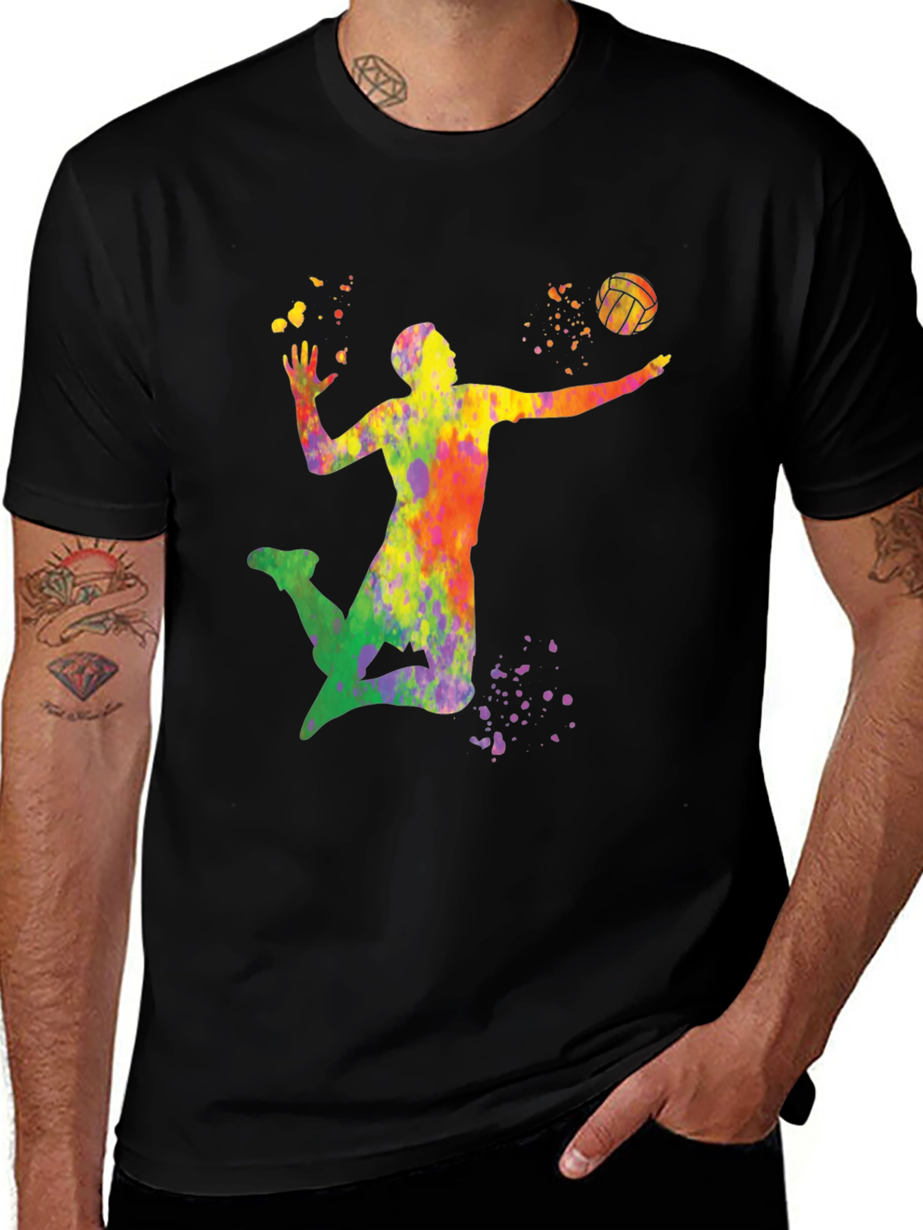 Variant 13 of Volleyball Paint Splatter T-Shirt