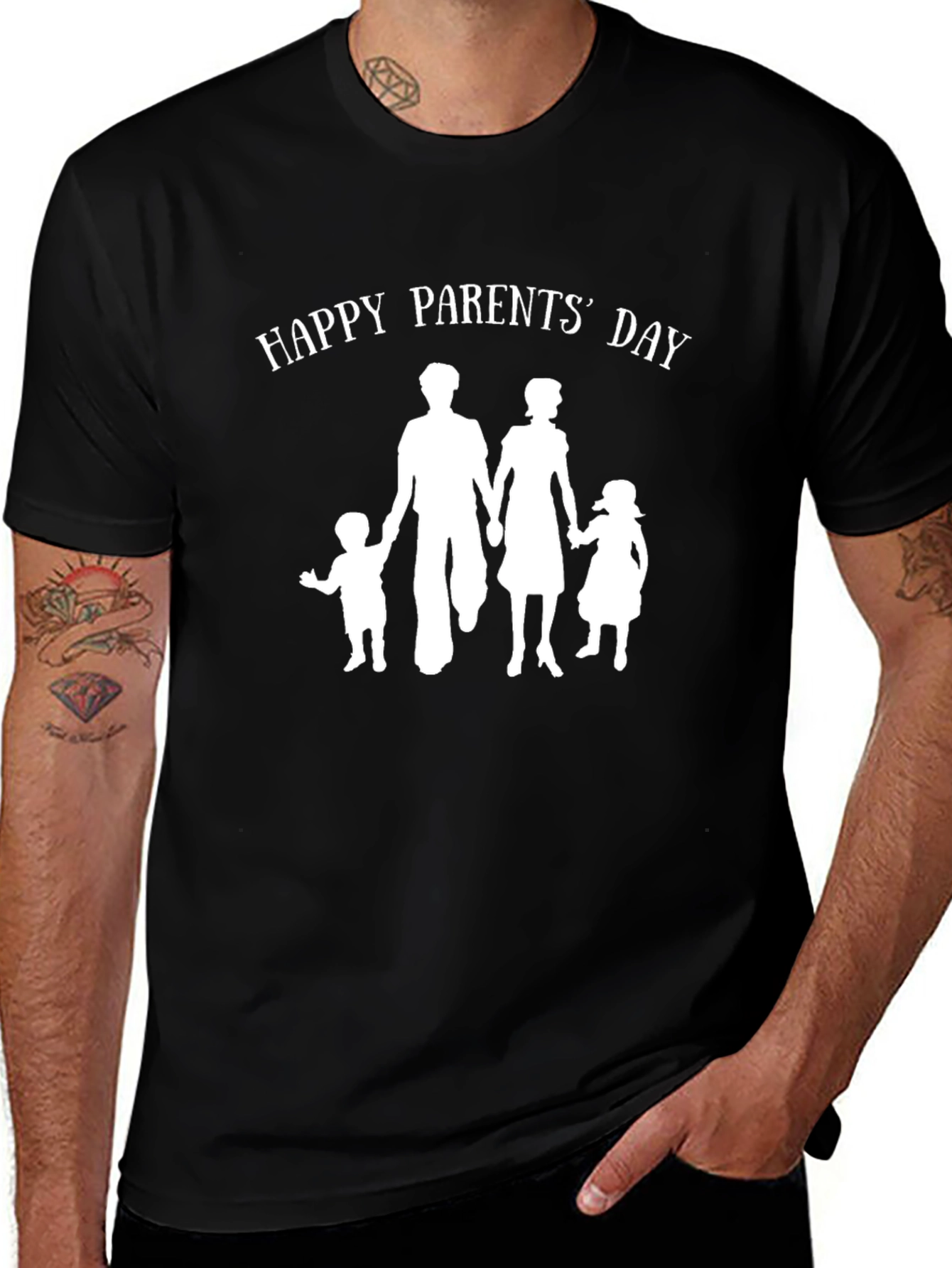 Variant 12 of Happy Parents' Day Graphic T-Shirt - Black