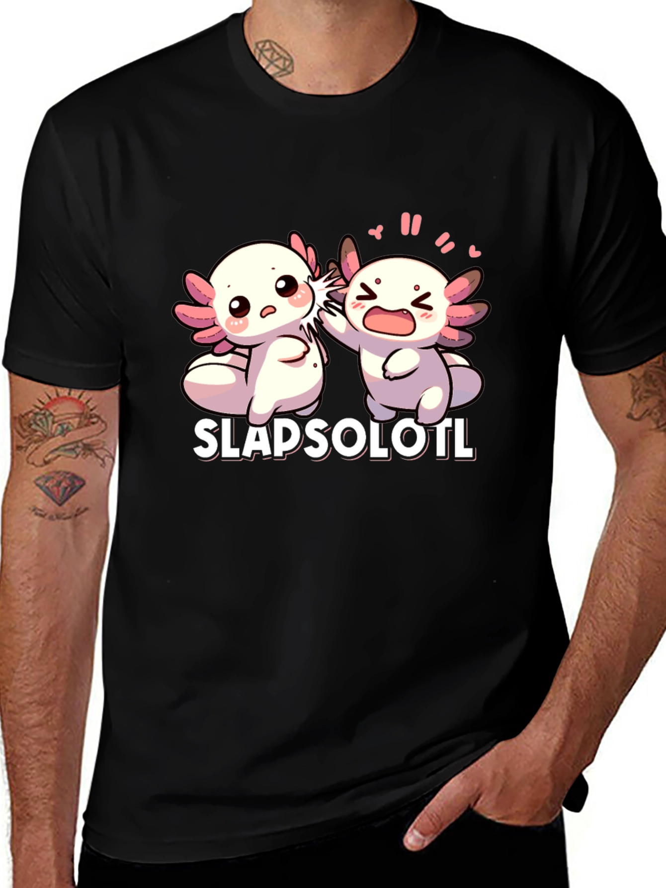 Variant 24 of Slapsolotl T-Shirt - Cute Axolotl Design