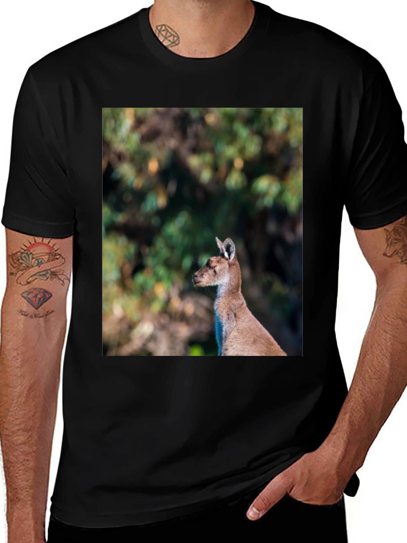 Variant 27 of Kangaroo Graphic Tee - Wildlife Style