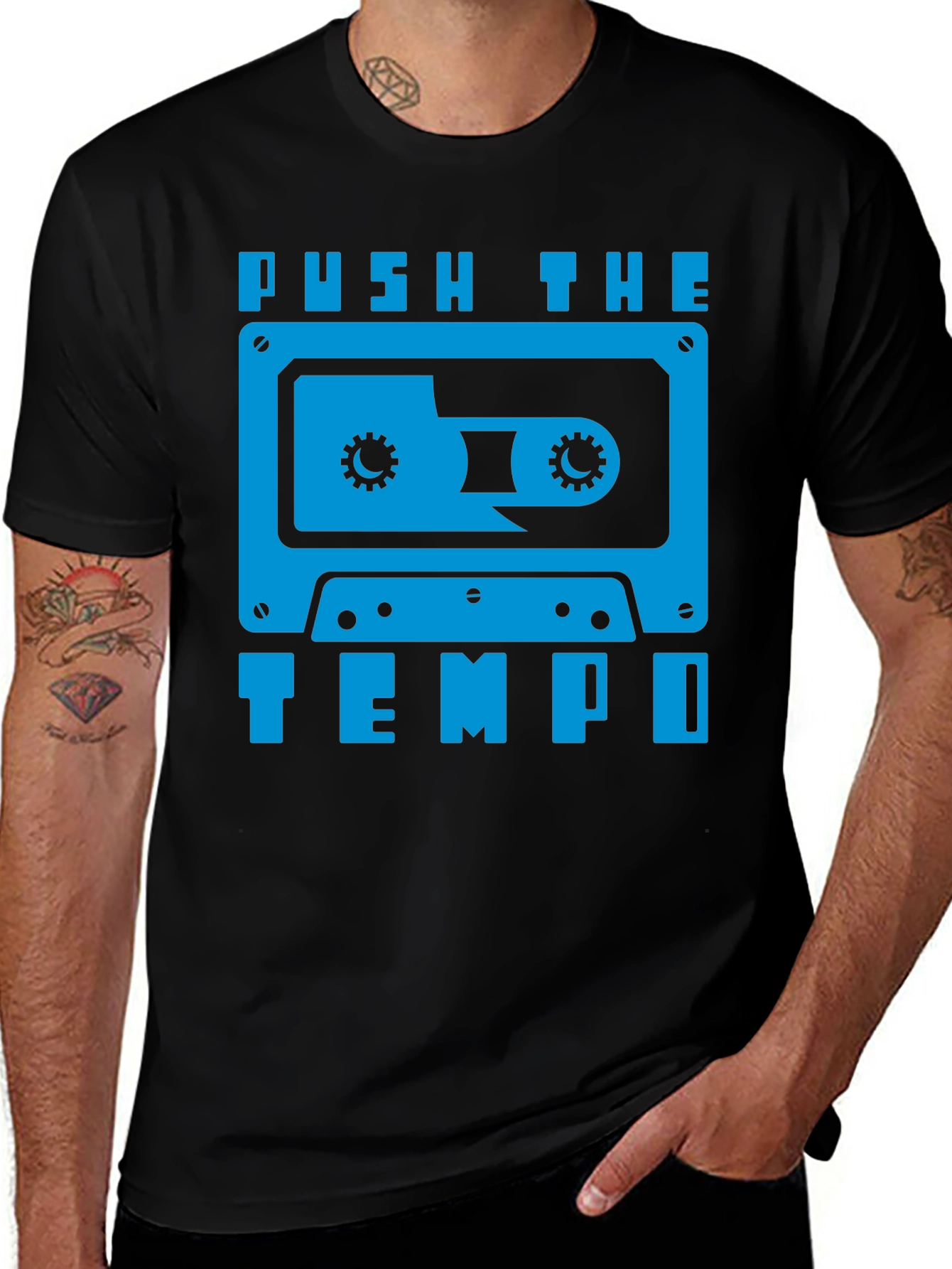 Variant 29 of Push the Tempo Retro Cassette Tape Graphic Tee
