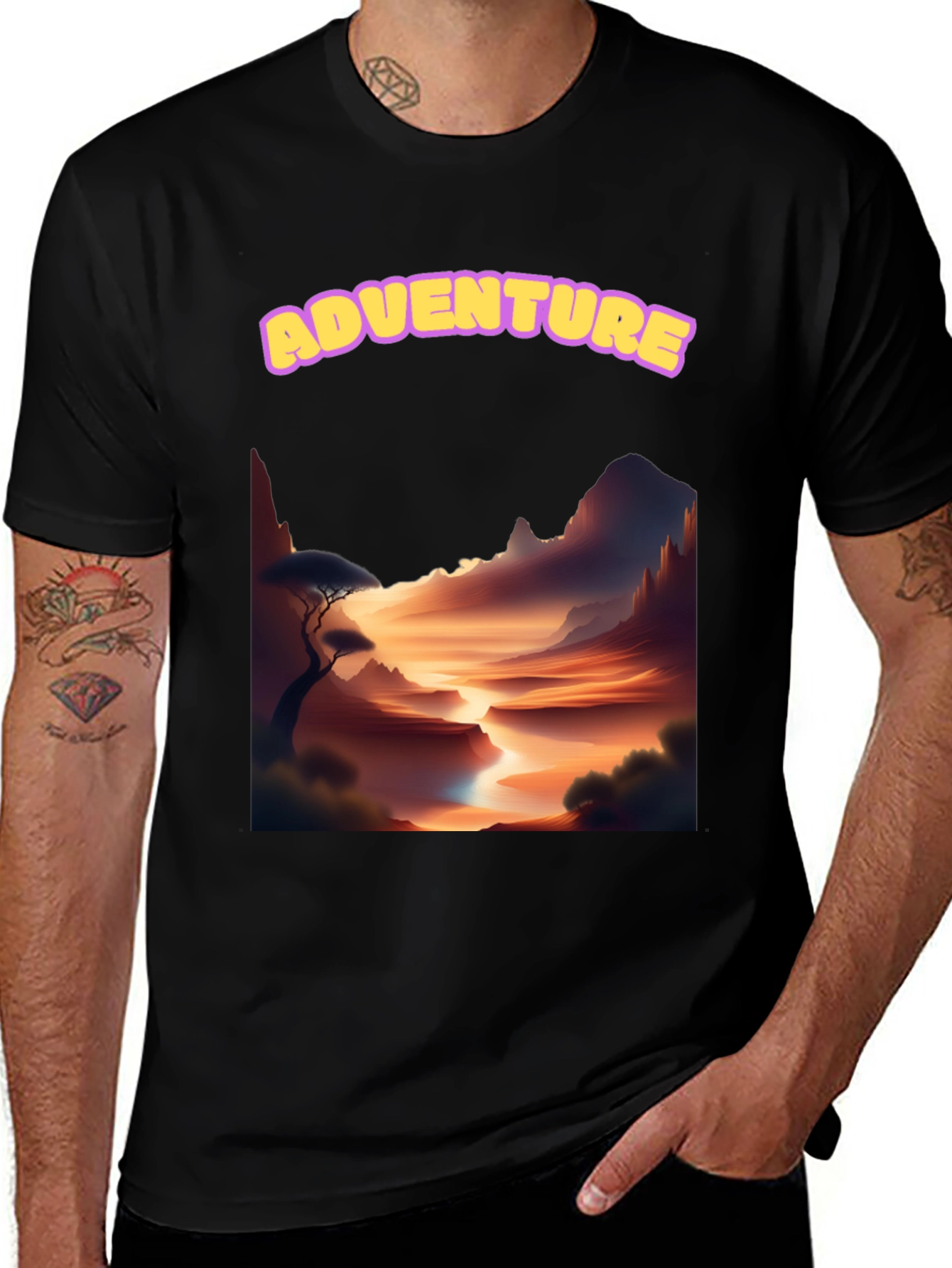 Variant 14 of Adventure Awaits Black Graphic Tee