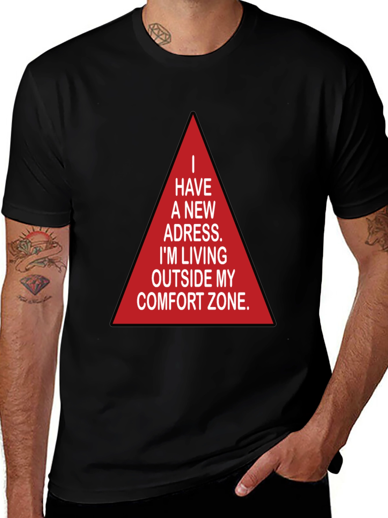 Variant 5 of Comfort Zone T-Shirt: New Address Graphic Tee
