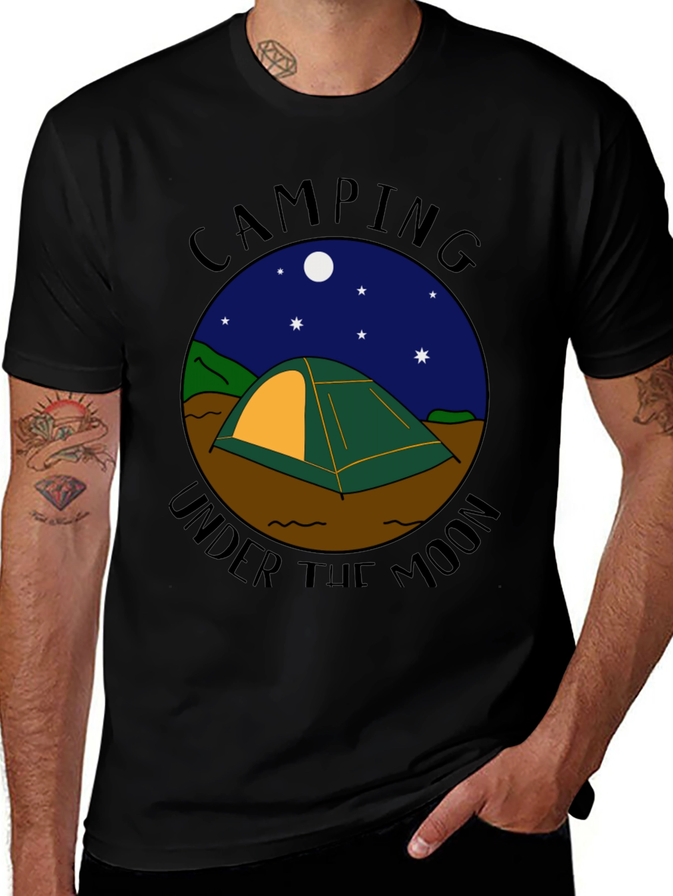 Variant 28 of Camping Under the Moon Graphic Tee