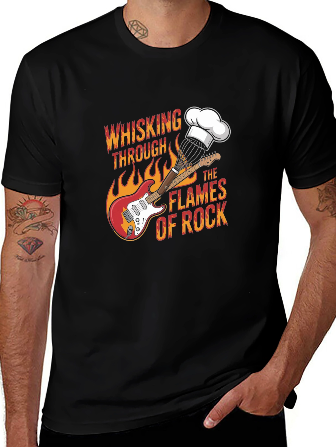 Variant 2 of Whisking Through the Flames of Rock T-Shirt