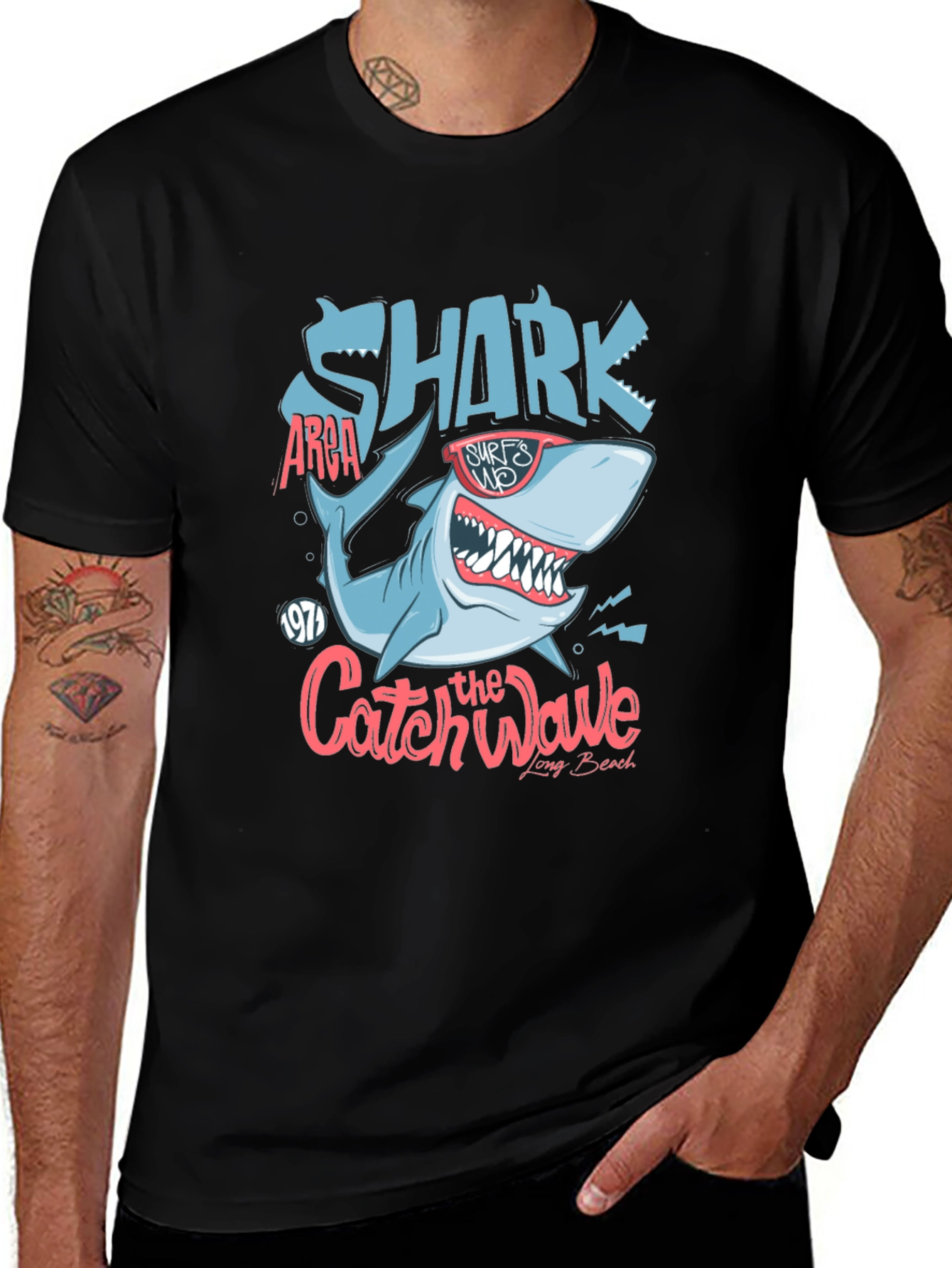 Shark Catch the Wave Graphic T-Shirt