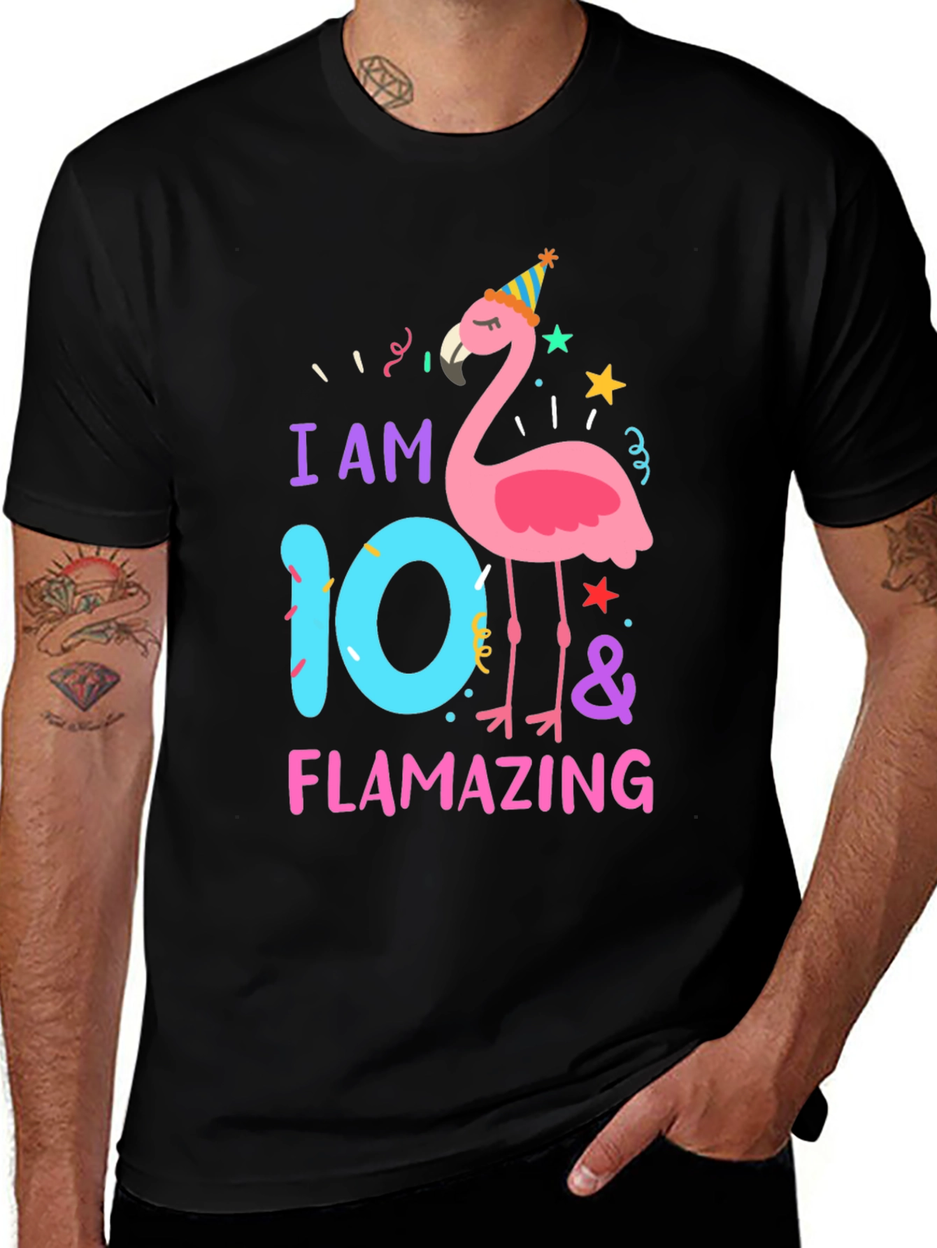 Flamazing 10th Birthday T-Shirt - Flamingo Party