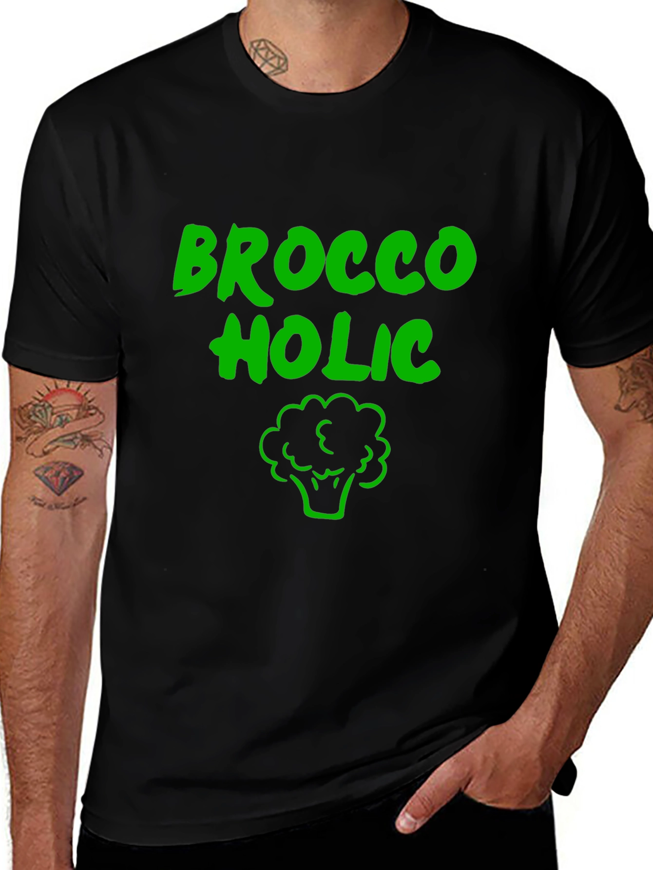 Variant 3 of Broccoholic T-Shirt - Funny Broccoli Lover Tee