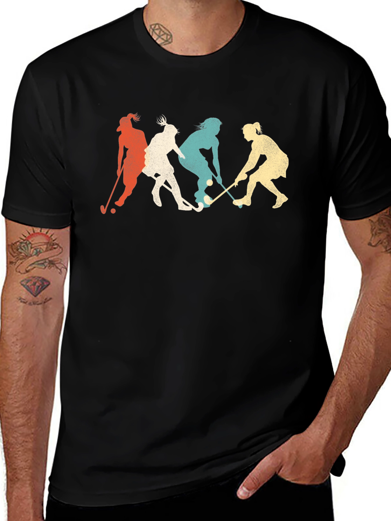 Field Hockey Player Retro T-Shirt