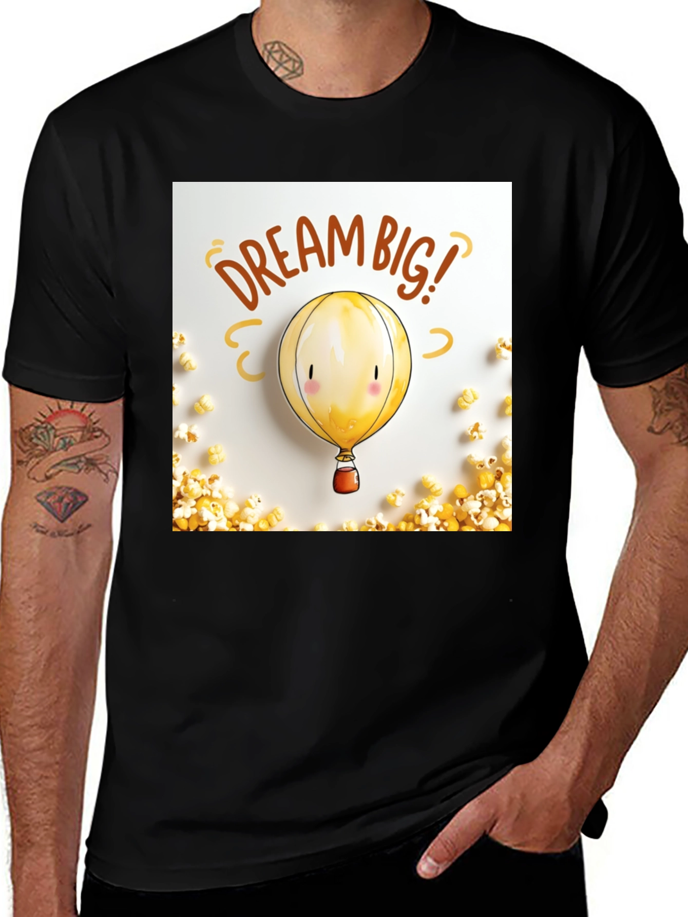 Variant 17 of Dream Big Graphic Black T-Shirt