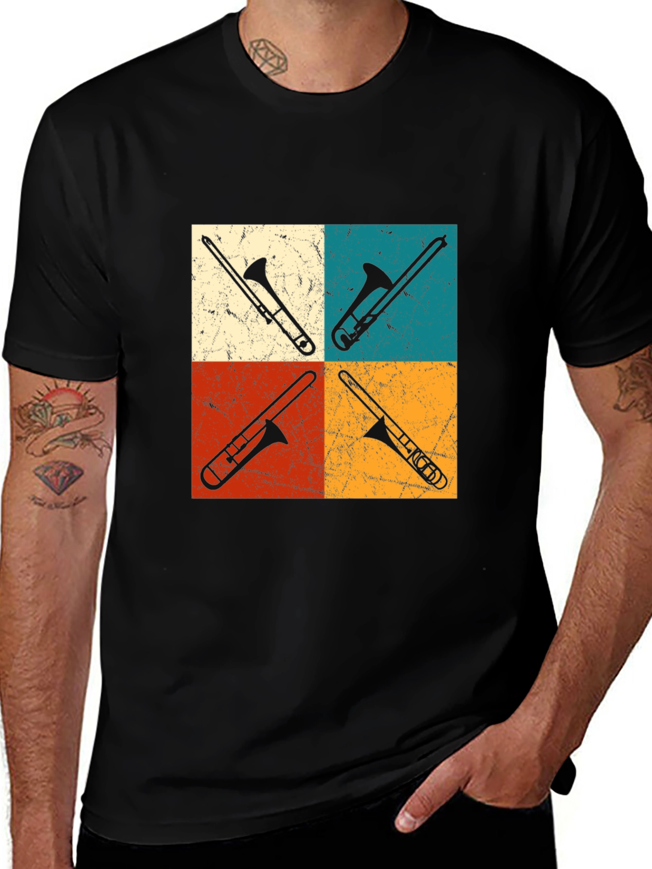 Variant 9 of Retro Trombone Quartet Tee