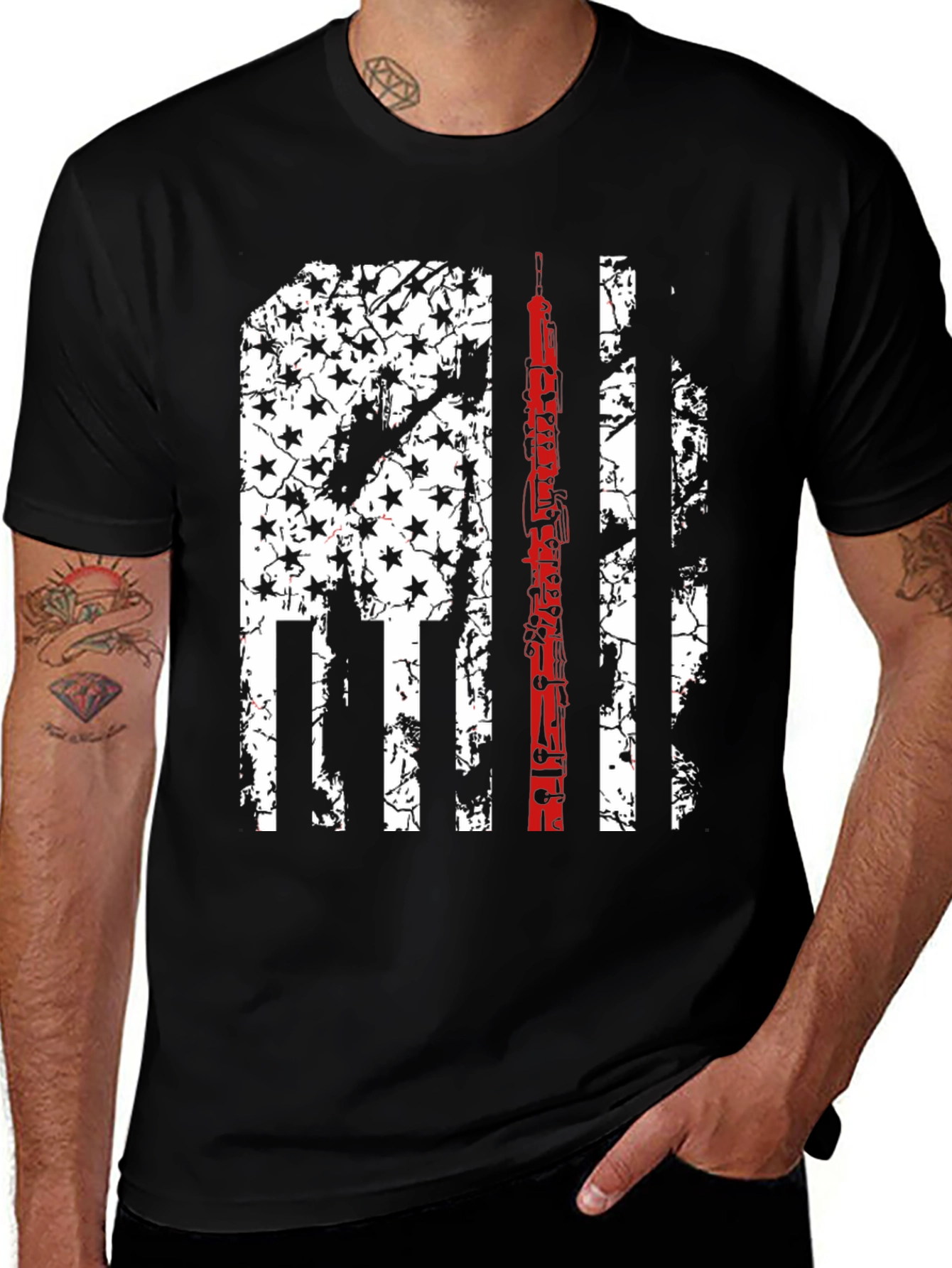 Variant 2 of Oboe Flag Graphic Tee - Patriotic Musician T-Shirt