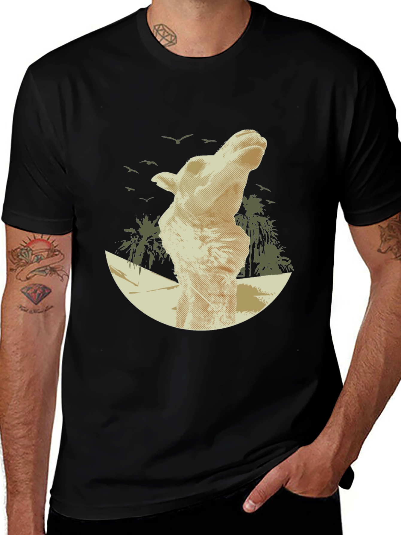 Variant 7 of Desert Mirage Tee: Camel Silhouette