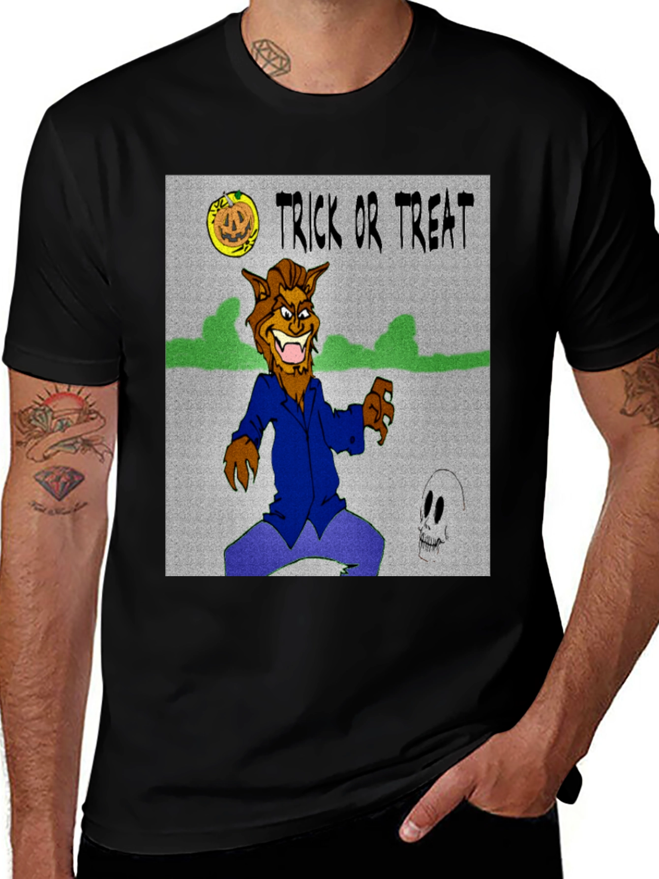 Variant 28 of Halloween Trick or Treat Werewolf T-Shirt