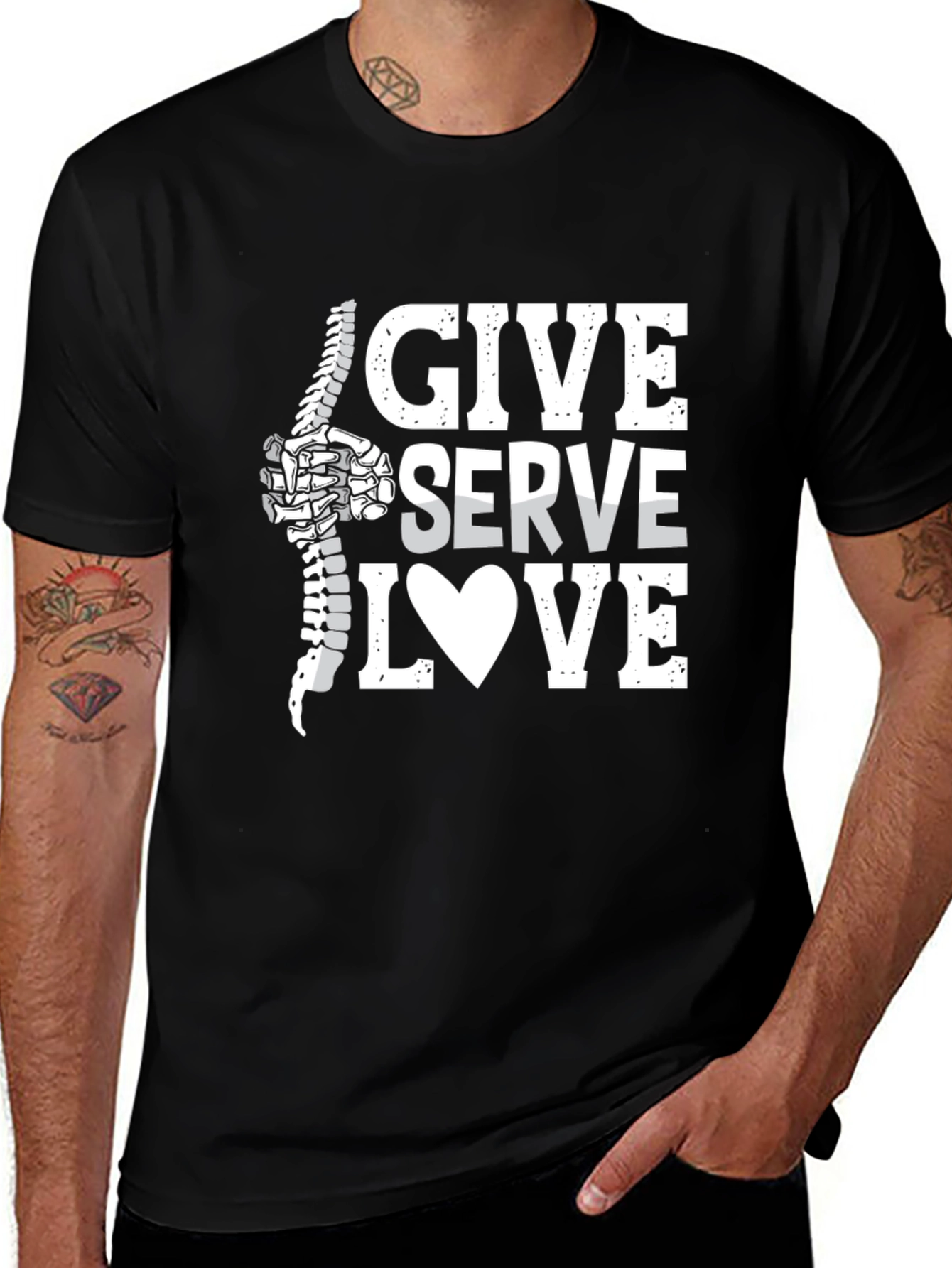 Variant 20 of Chiropractor Give Serve Love T-Shirt - Spine Adjustment