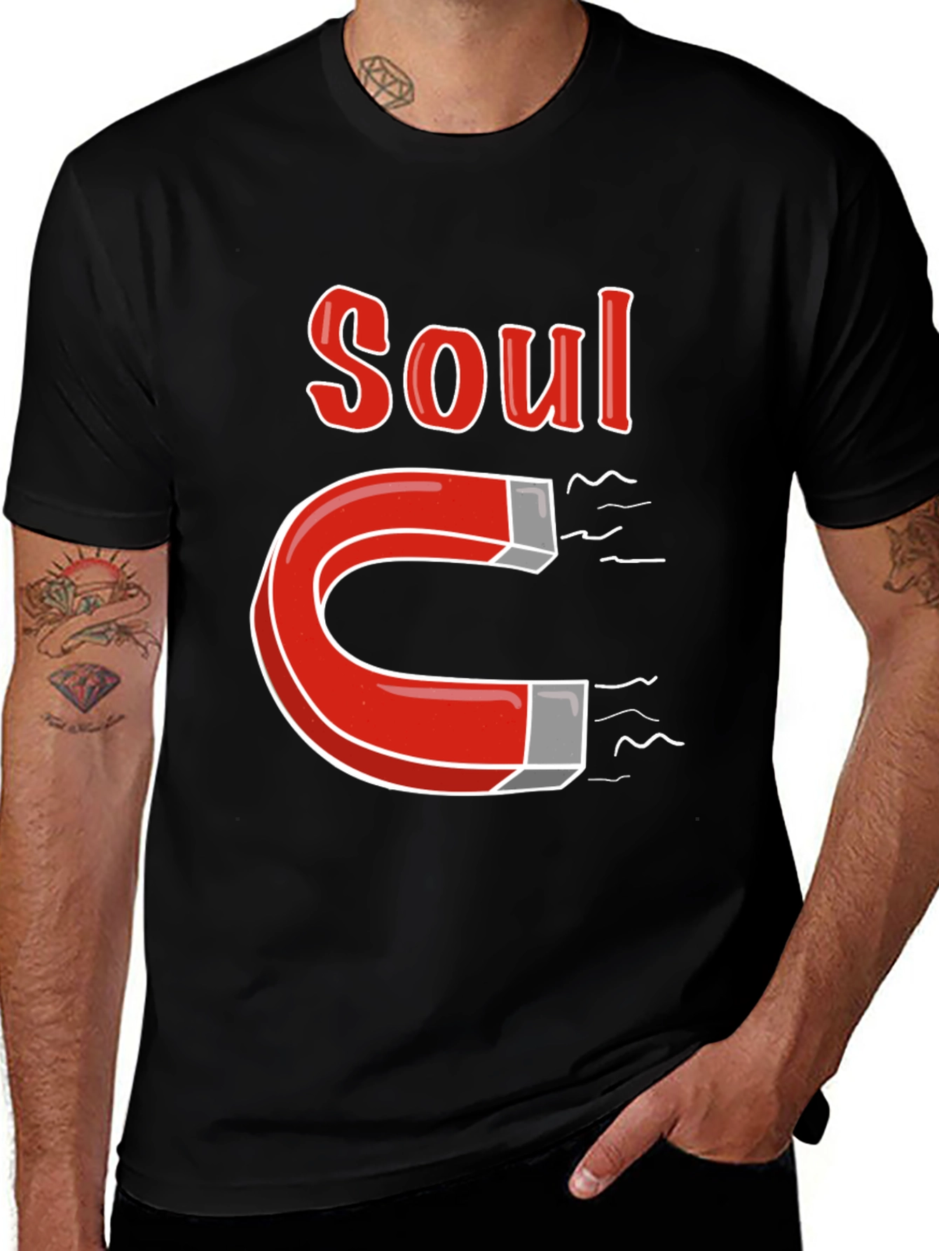 Variant 15 of Soul Magnet Graphic T-Shirt - Black