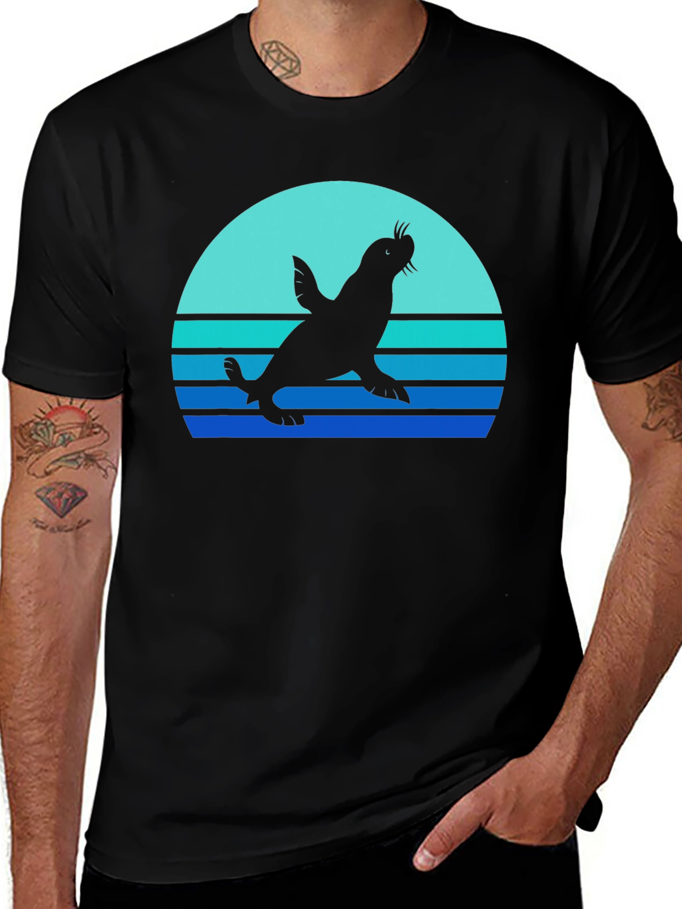 Variant 23 of Seal Sunset T-Shirt - Coastal Vibes