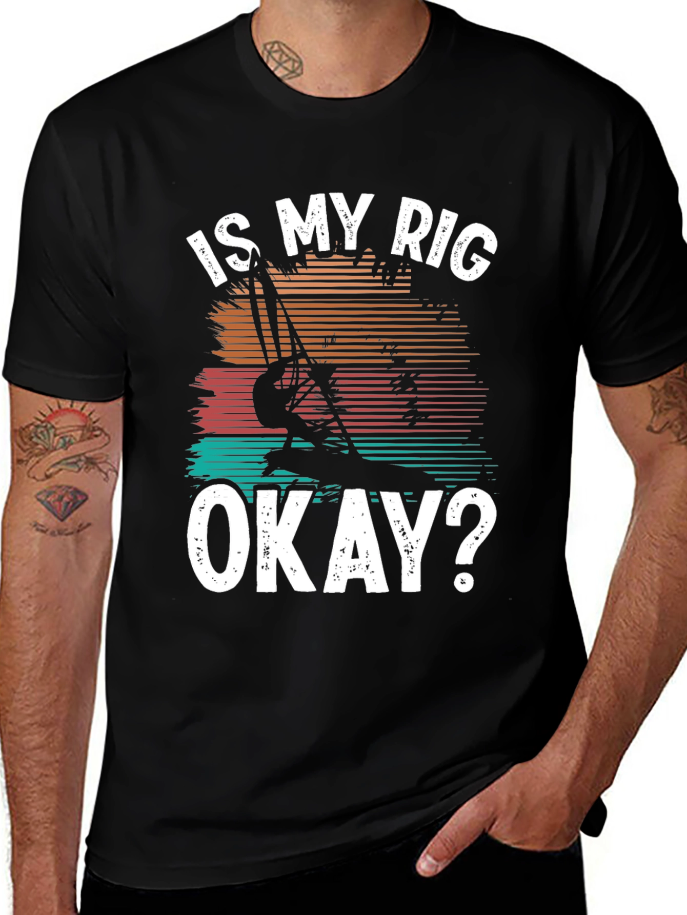 Variant 13 of Is My Rig Okay? T-Shirt - Windsurfing Tee