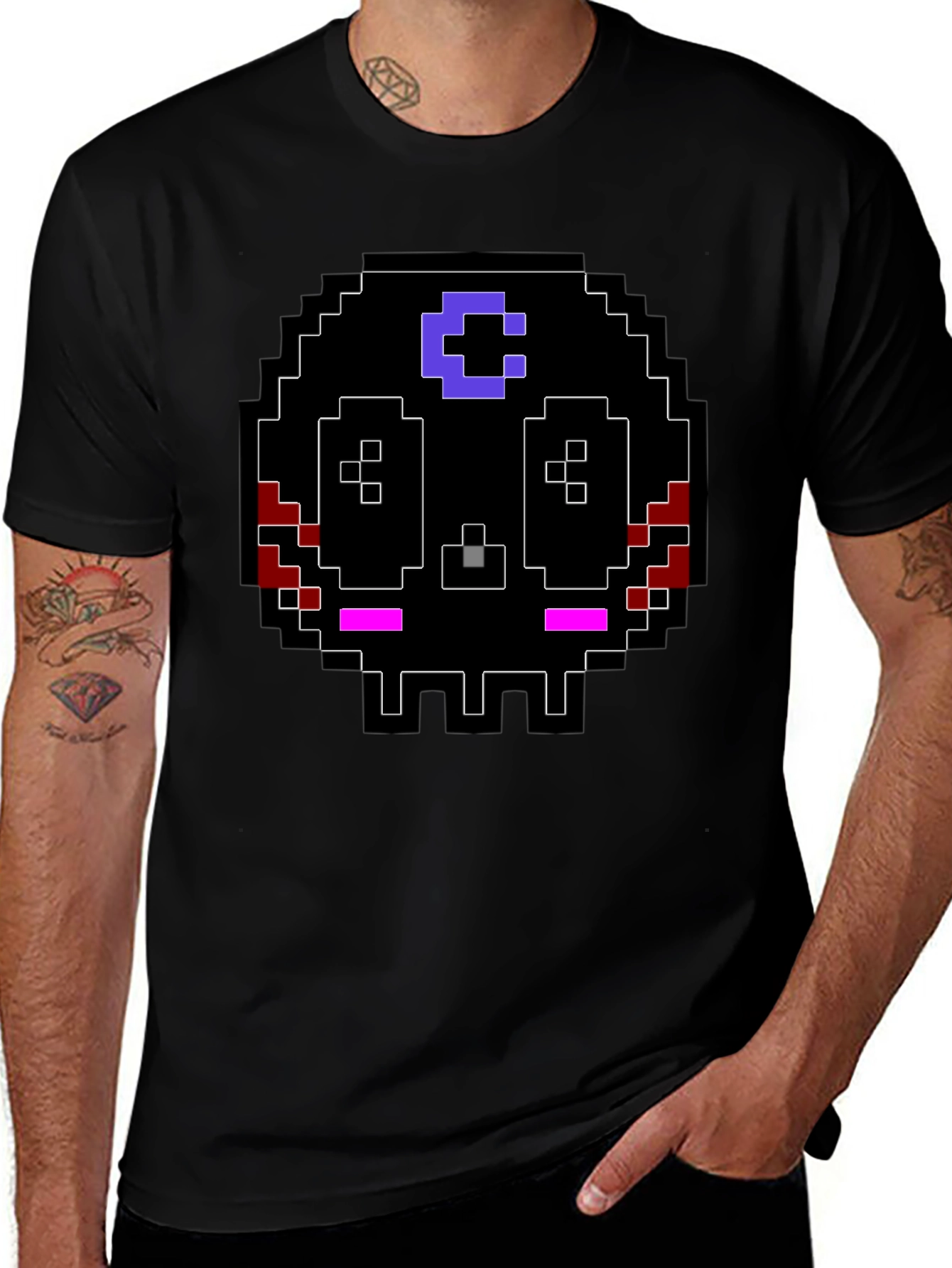 Variant 14 of Pixel Skull Graphic T-Shirt