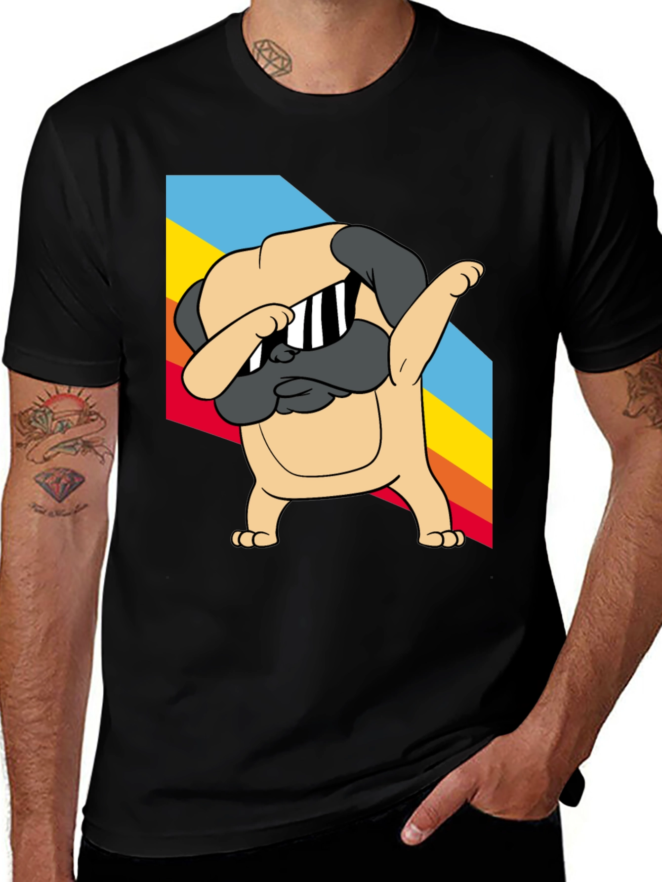 Variant 19 of Dabbing Pug Graphic Tee