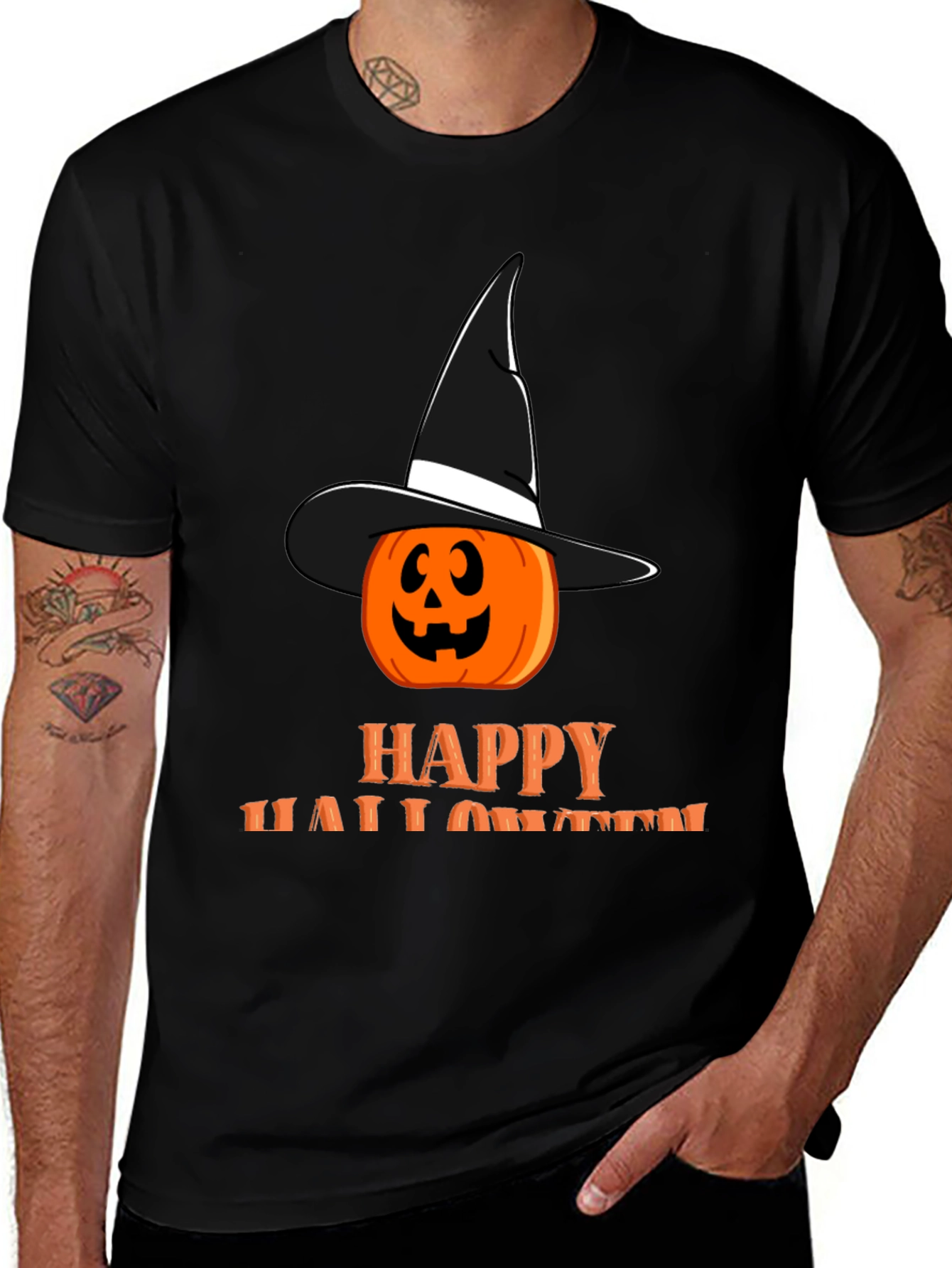 Variant 12 of Halloween Pumpkin Witch Hat T-Shirt